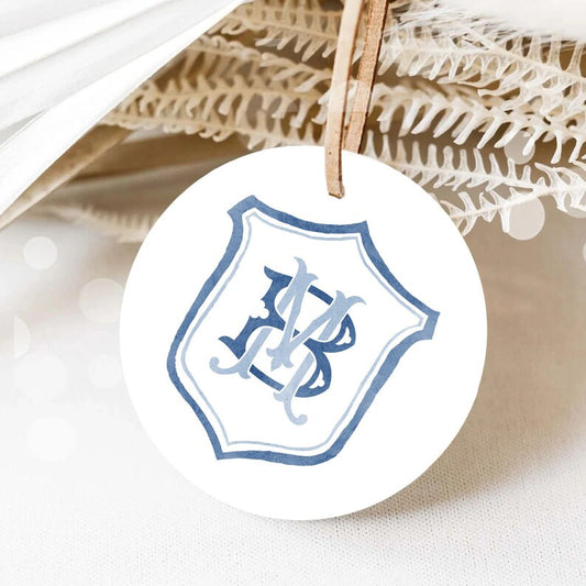 Modern Classic Wedding Crest - Monogram Crest - Luxury Watercolor Wedding Crest - Romantic Wed