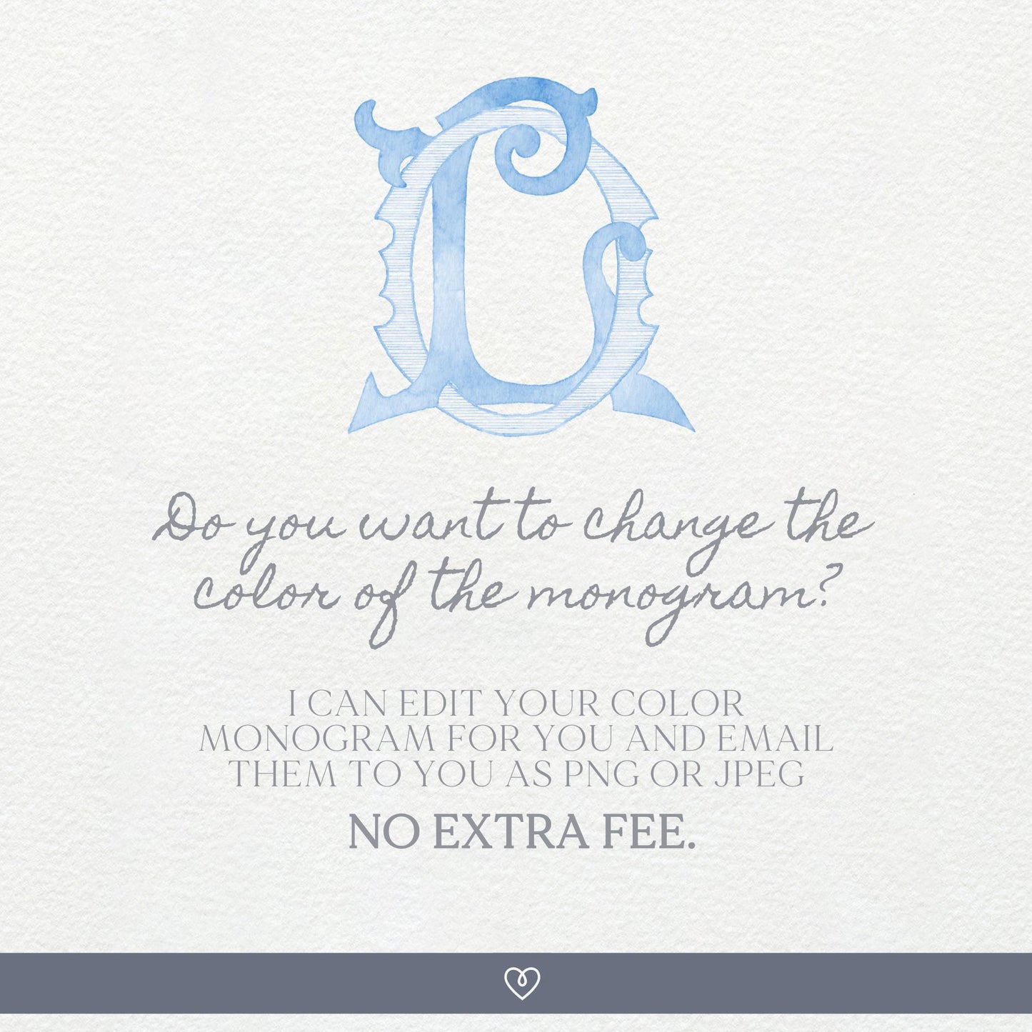 Watercolor Wedding Monogram LO - Classic Initial Design (Digital Download)