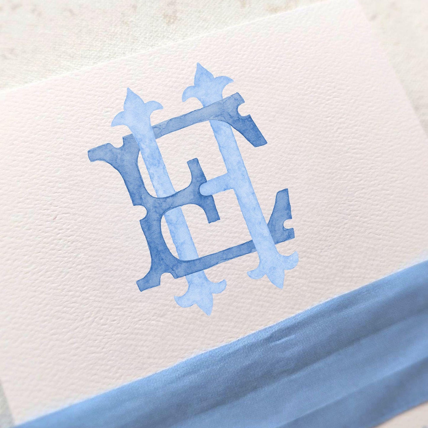 Watercolor Wedding Monogram EH – Classic Style (Digital Download)