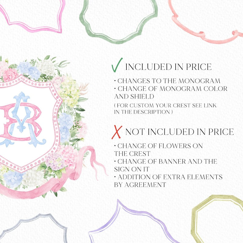 Blue White Pink Hydrangea Flower Wedding Cres