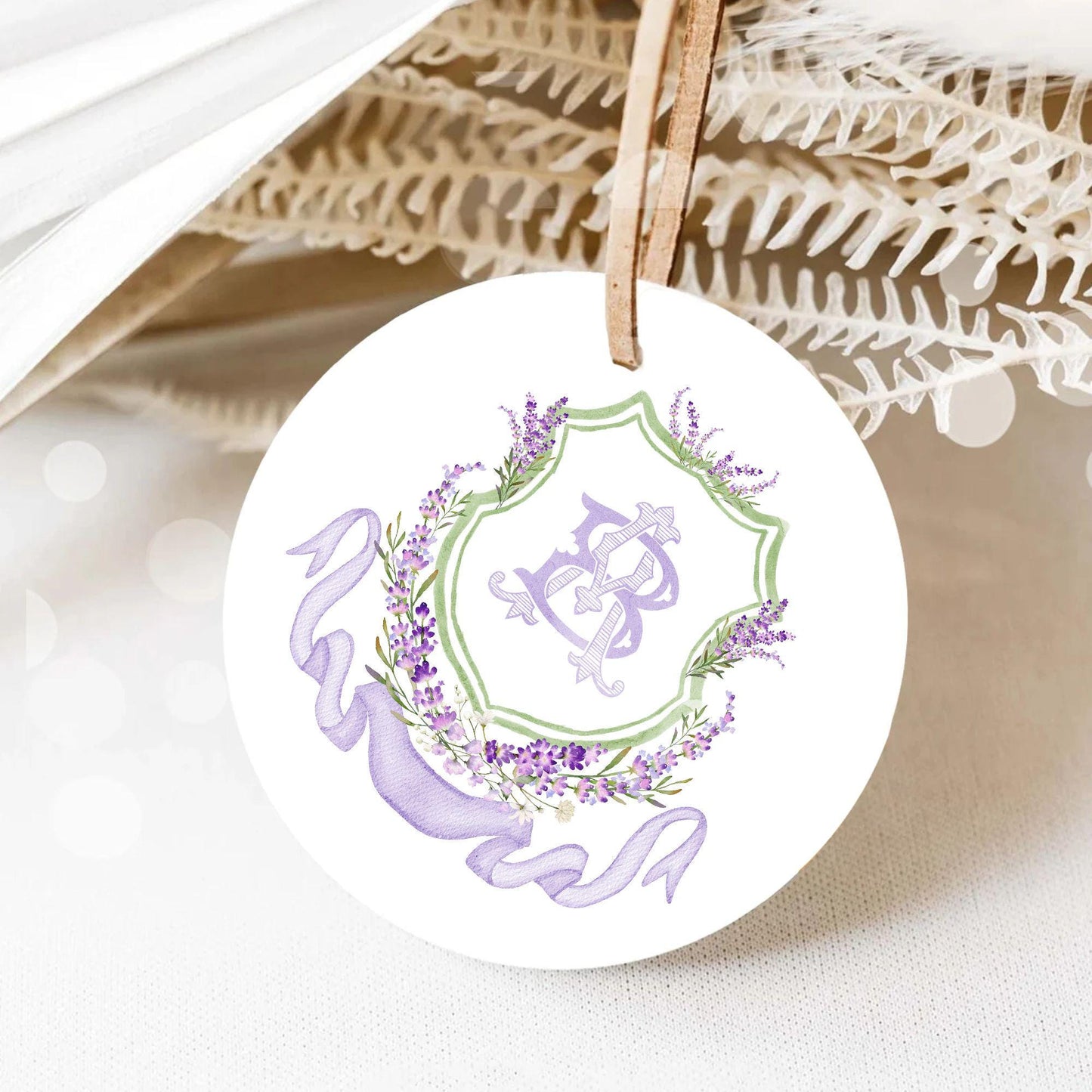 Lilac Lavender Purple Flower Wedding Crest - Monogram Crest - lavender purple Floral Luxury Watercolor Wedding Crest, Romantic Wedding Crest