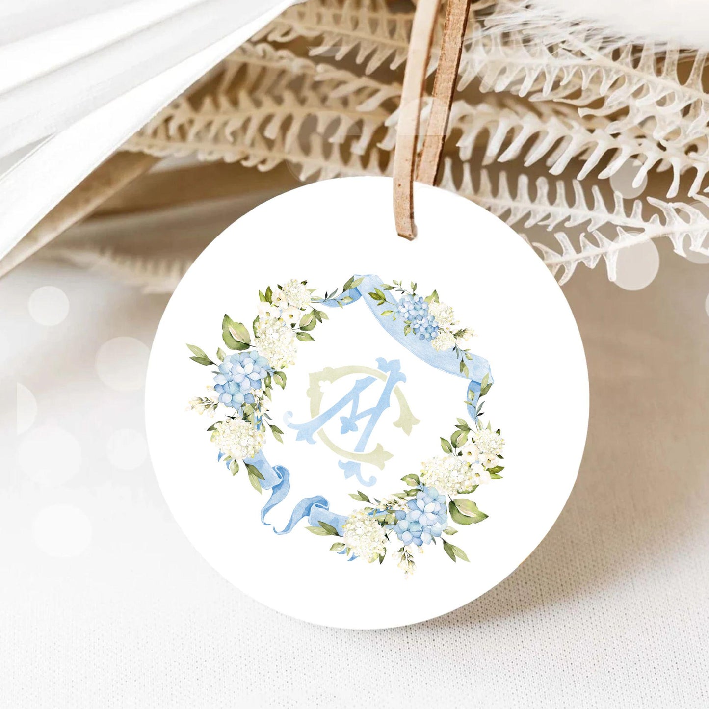 Hydrangea Flower Wedding Crest - Monogram Crest - Hydrangea Floral Luxury Watercolor Wedding Crest - Romantic Wedding Crest- Boho Hydrangea