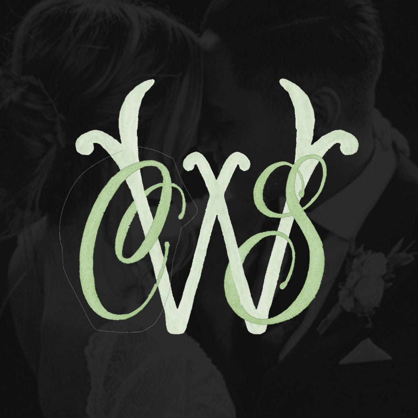 Custom Three Monogram Initial Letters, Three Monogram for Crest Design, Wedding Monogram, Wedding Logo, Custom Watercolor Wedding Crest
