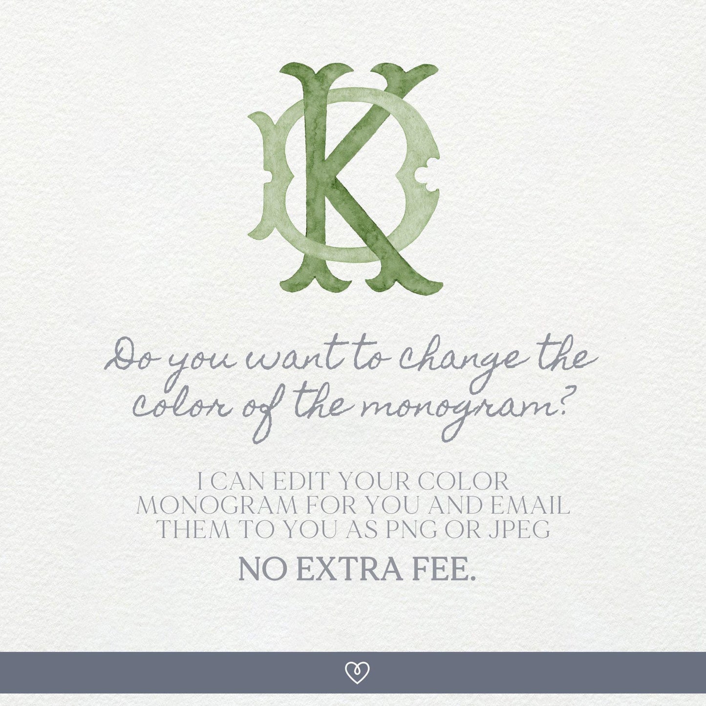 Watercolor Wedding Monogram KD - Classic 2 Letter Design (Digital Download)