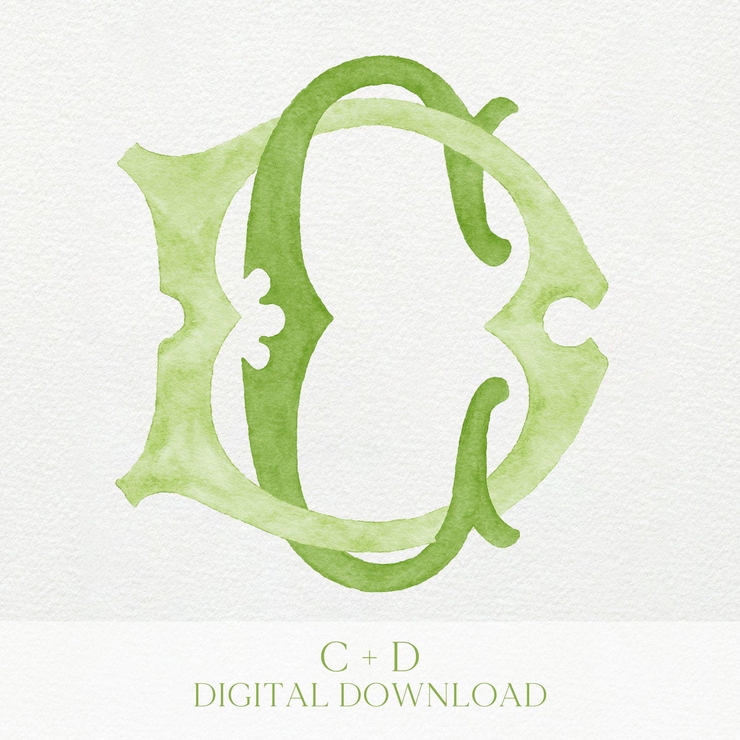 Watercolor Wedding Monogram – DC Classic Design (Digital Download)