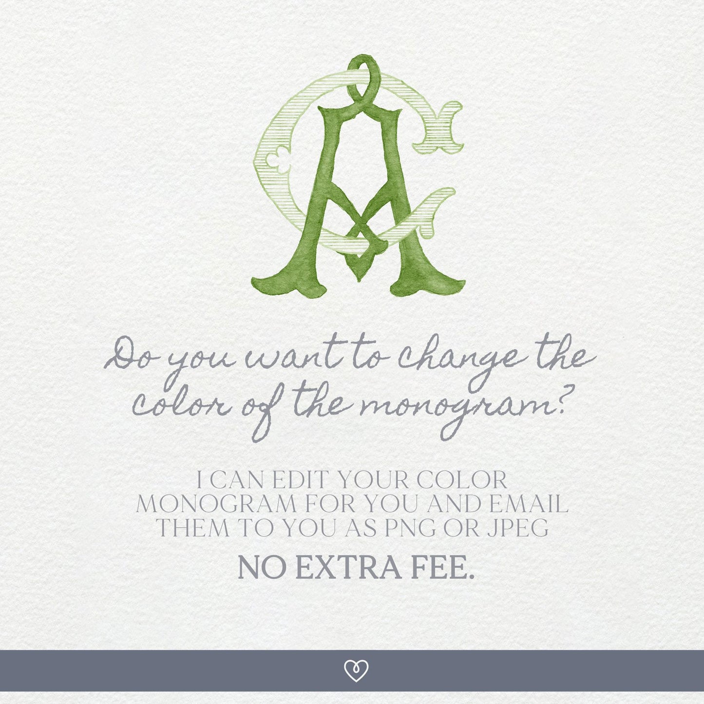 Watercolor Wedding Monogram AC/CA - Classic Design (Digital Download)