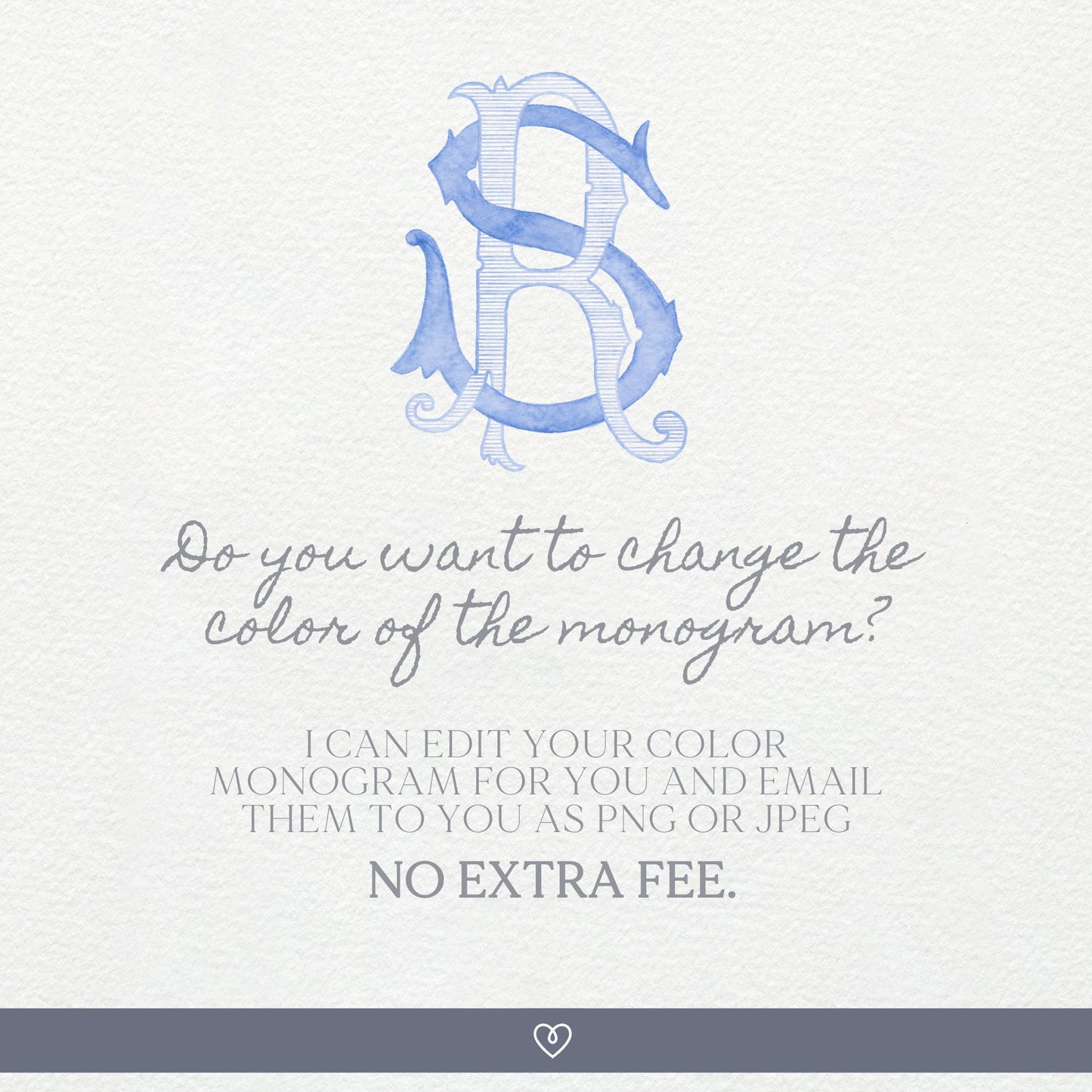 Watercolor Wedding Monogram – SR Initials, Classic Design (Digital Download)