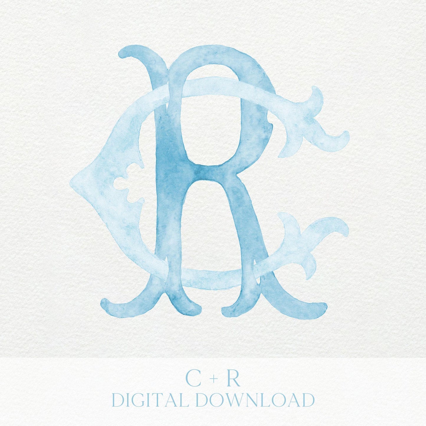 Watercolor Wedding Monogram RC – Elegant Custom Crest (Digital Download)