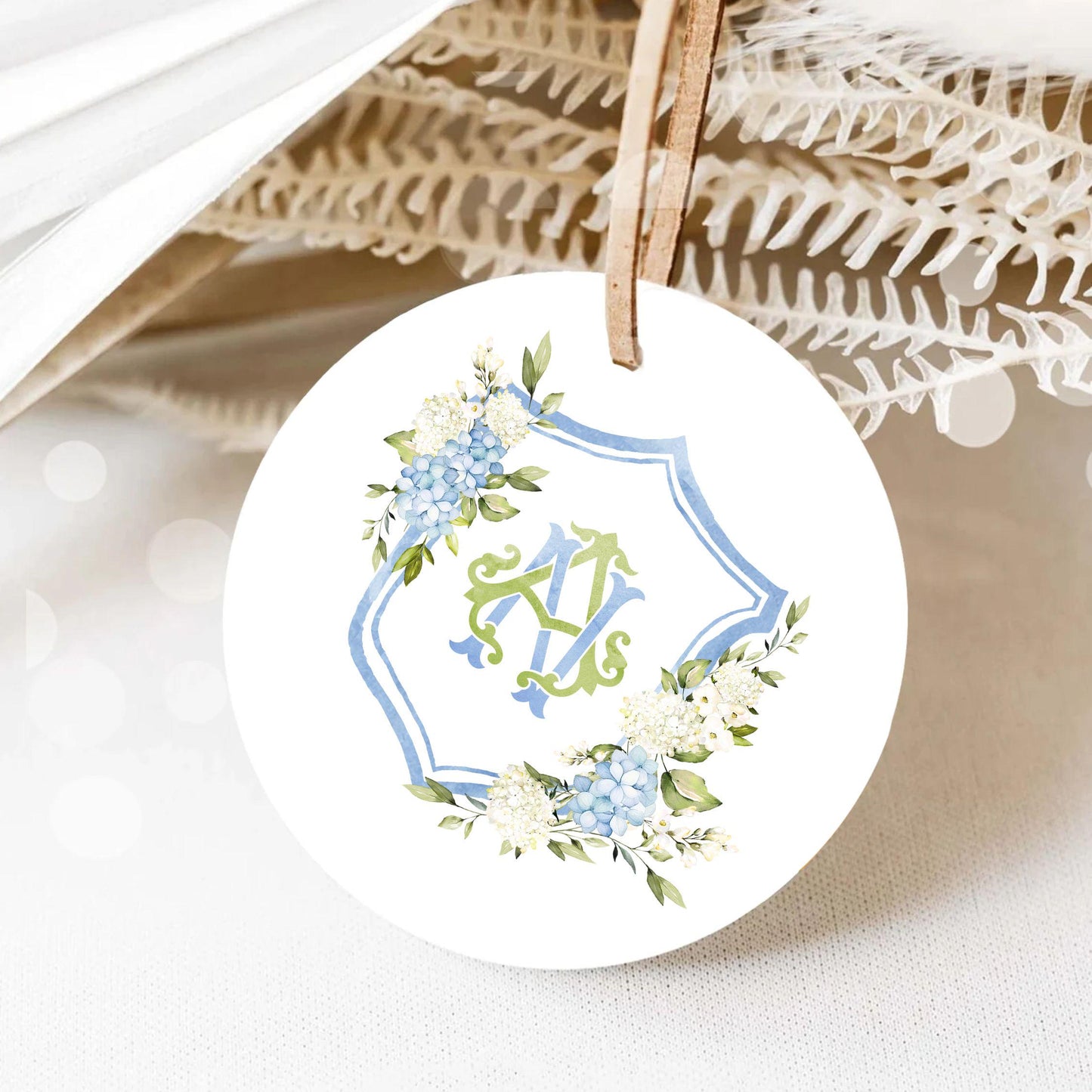 Hydrangea Flower Wedding Crest - Monogram Crest - Hydrangea Floral Luxury Watercolor Wedding Crest - Romantic Wedding Crest- Boho Hydrangea