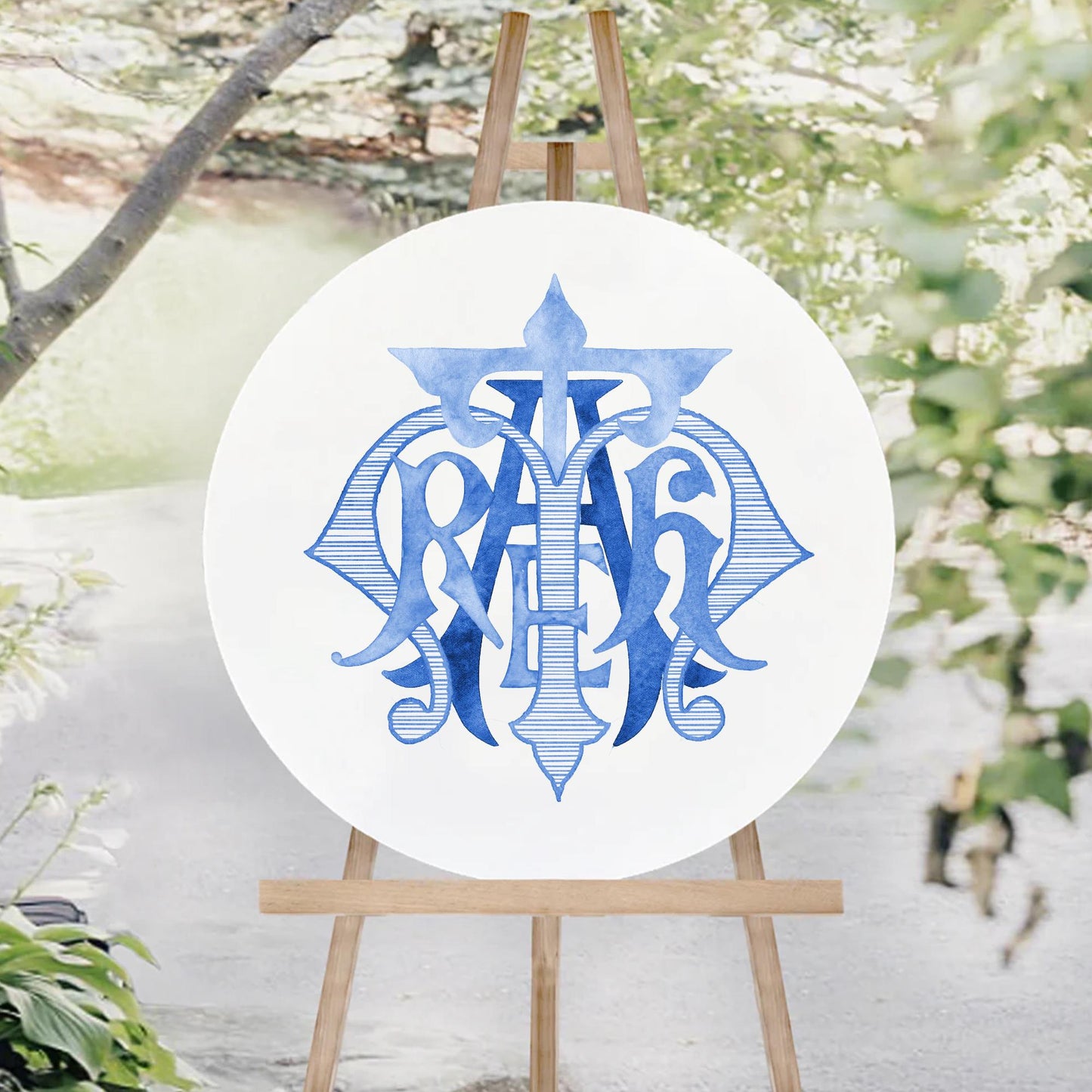 Custom Monogram Name Initial 4-5 Letters, Monogram for Crest Design, Wedding Monogram, Wedding Logo, Custom Watercolor Wedding Crest