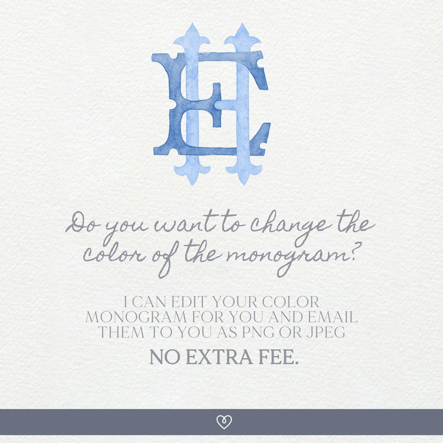 Watercolor Wedding Monogram EH – Classic Style (Digital Download)