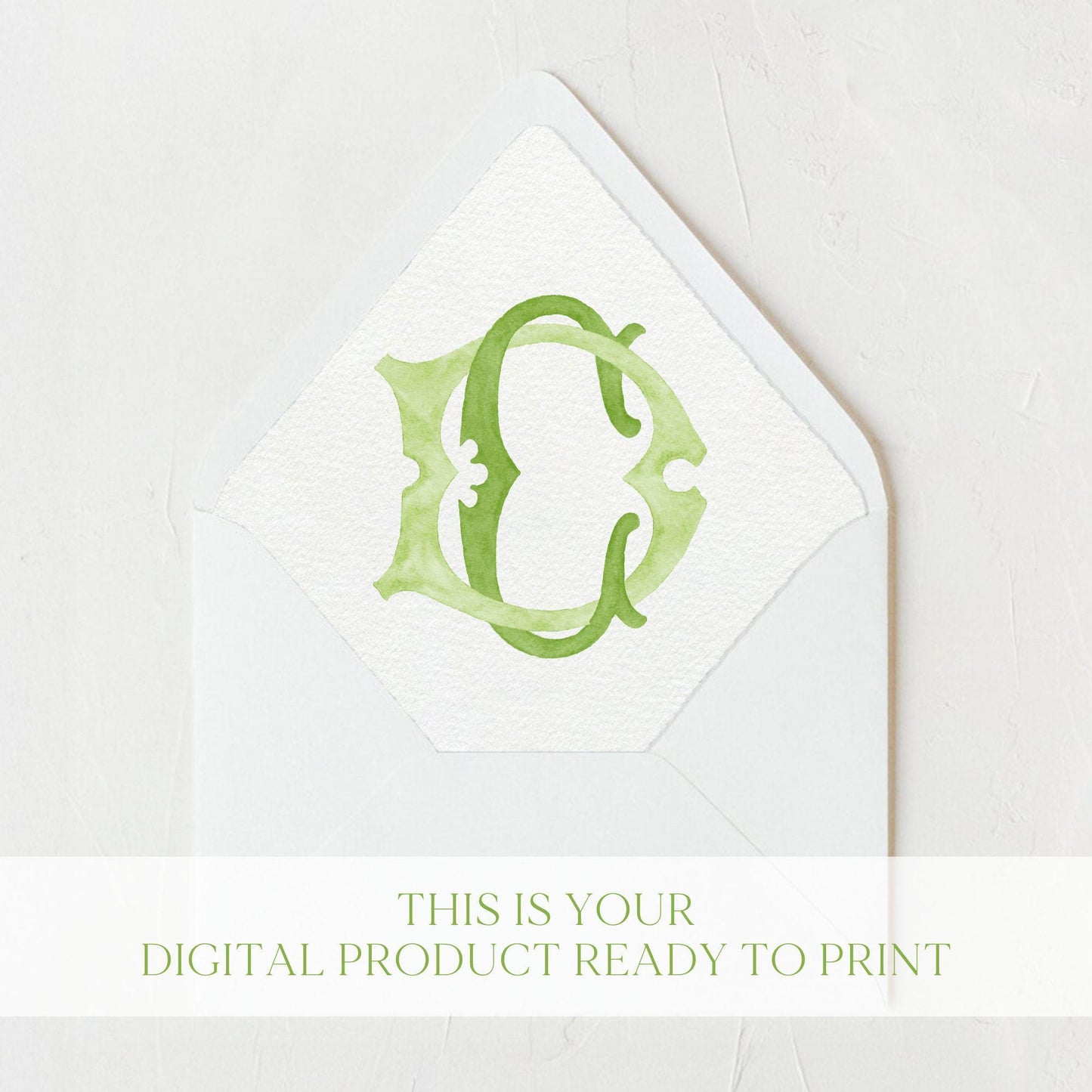 Watercolor Wedding Monogram – DC Classic Design (Digital Download)