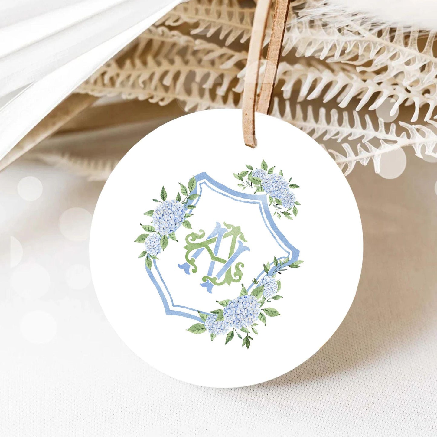 Hydrangea Flower Wedding Crest - Monogram Crest - Hydrangea Floral Luxury Watercolor Wedding Crest - Romantic Wedding Crest- Boho Hydrangea