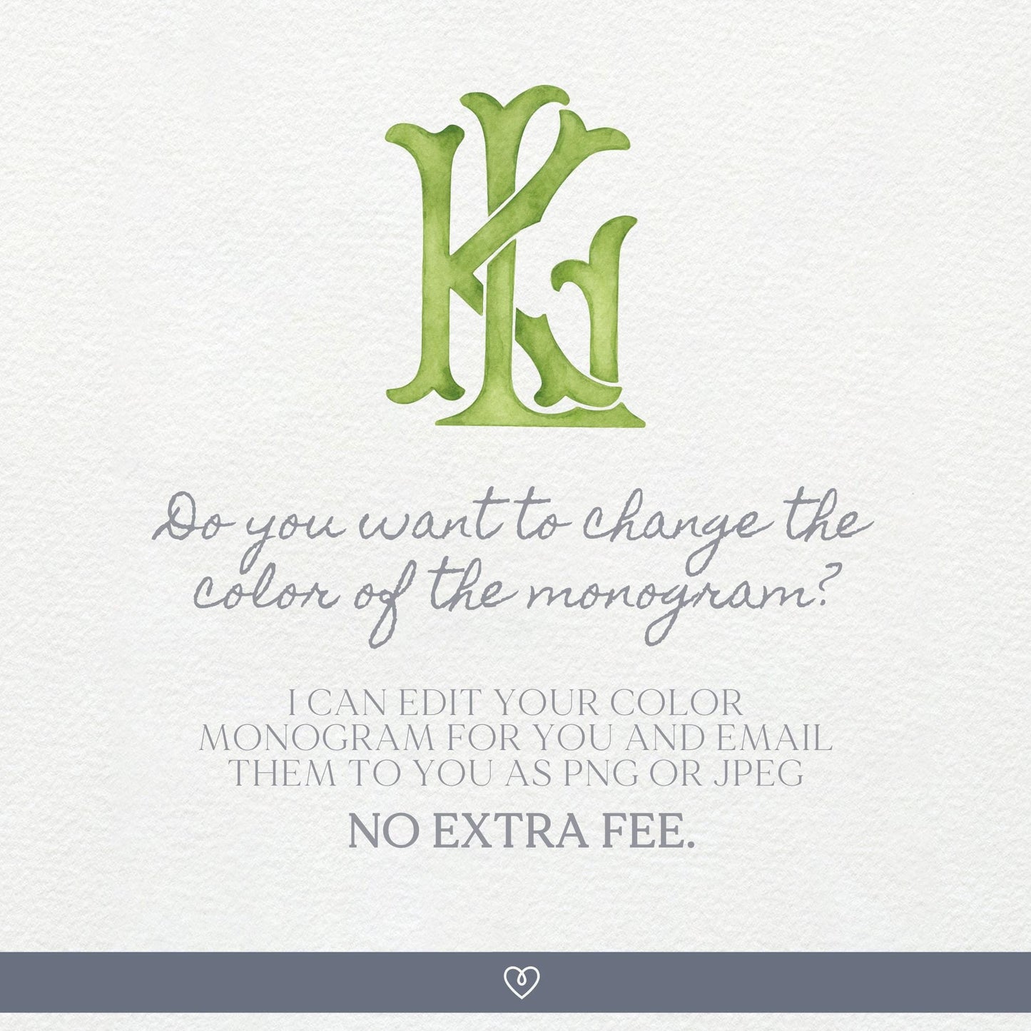 Watercolor Wedding Monogram KL-LK - Classic Letter Design (Digital Download)