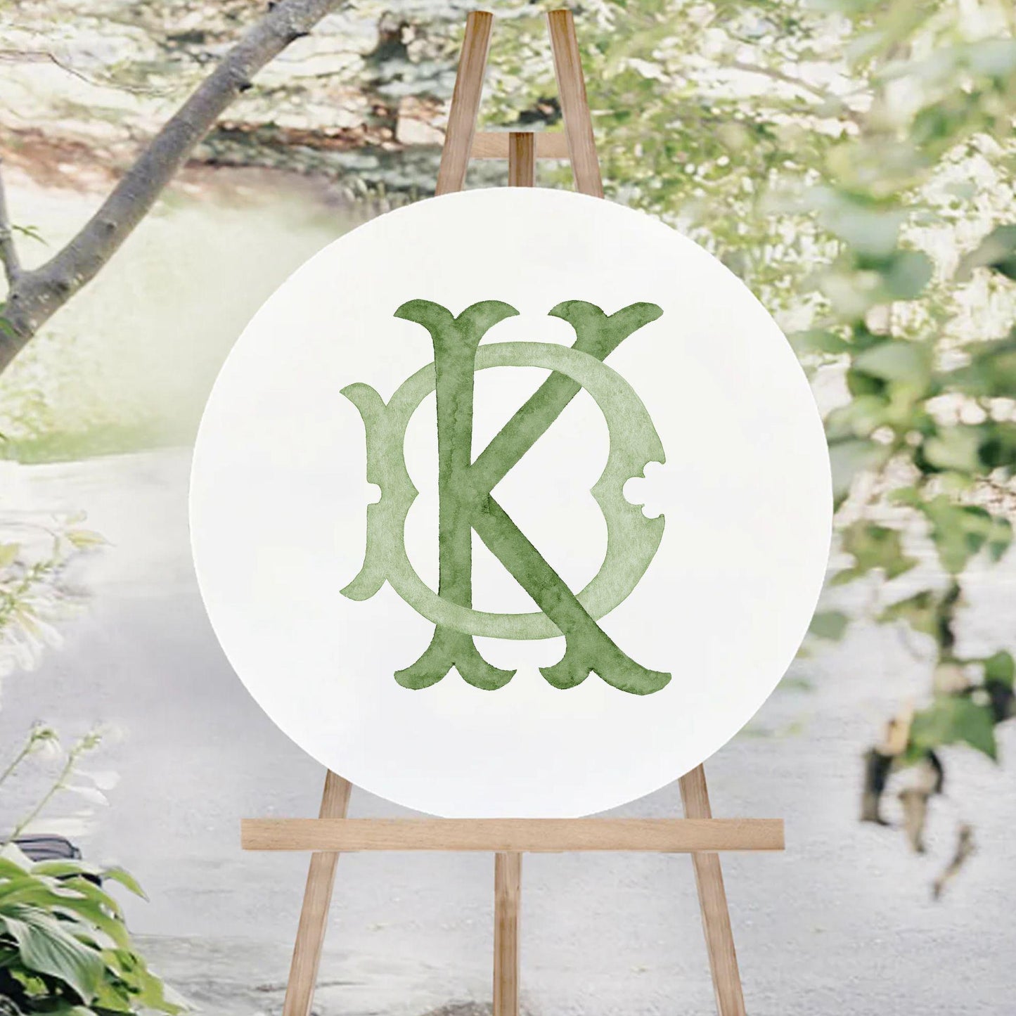 Watercolor Wedding Monogram KD - Classic 2 Letter Design (Digital Download)