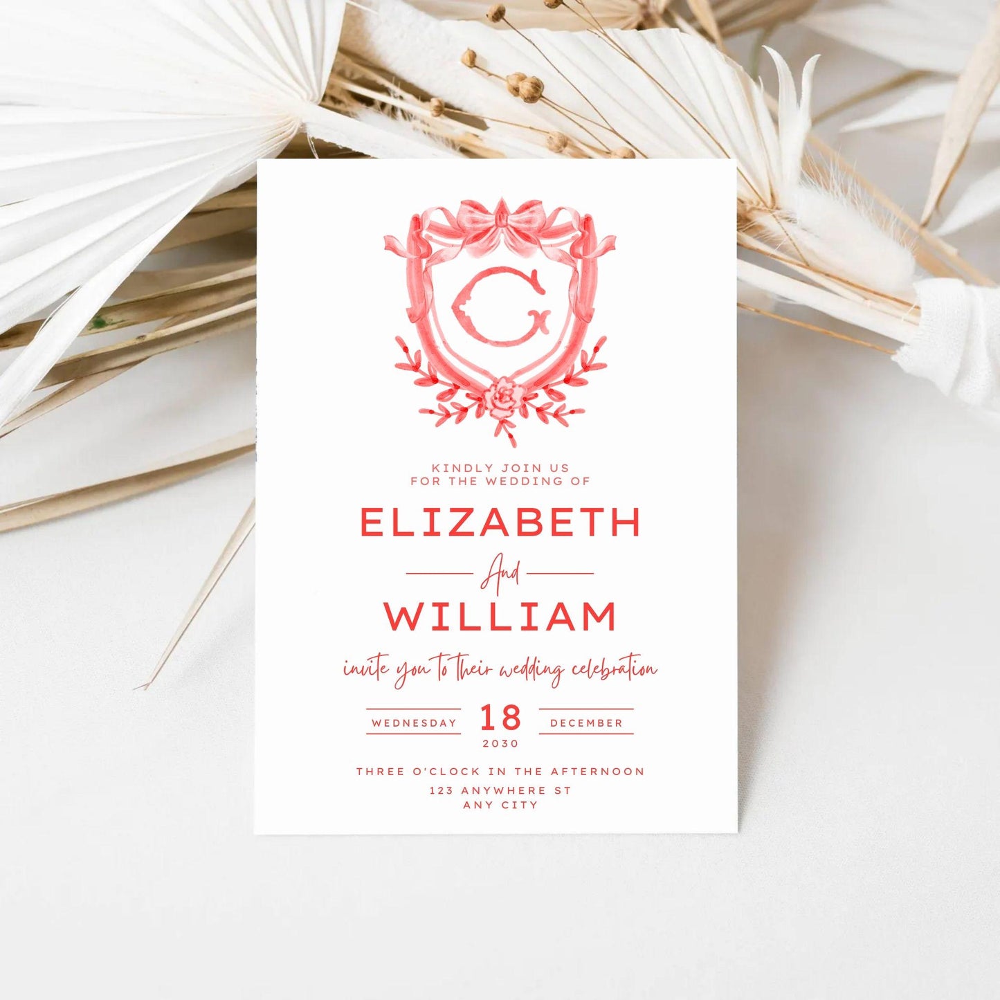 Valentine's Day Crests Watercolor Wedding Crest - Monogram Crest - Valentine Watercolor Wedding Crest Romantic Wedding Crest