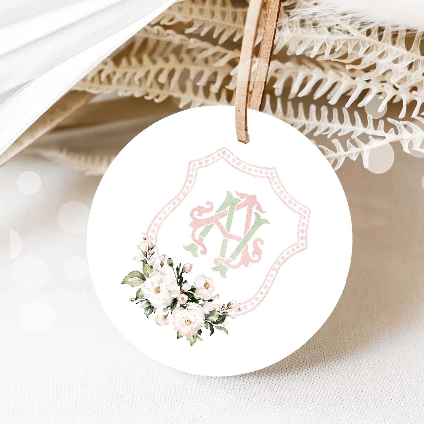 Blush Pink Floral Rustic Greenery Flower Wedding Crest - Monogram Crest - Floral Watercolor Wedding Crest - Romantic Wedding Crest