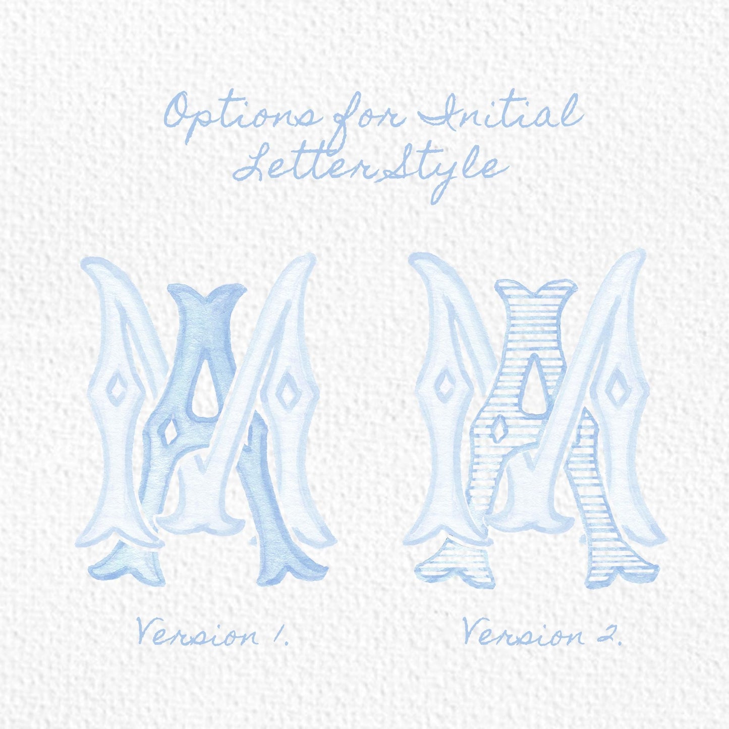 Custom Monogram Initial Letters, Monogram for Crest Design, Wedding Monogram, Wedding Logo, Custom Watercolor Wedding Crest