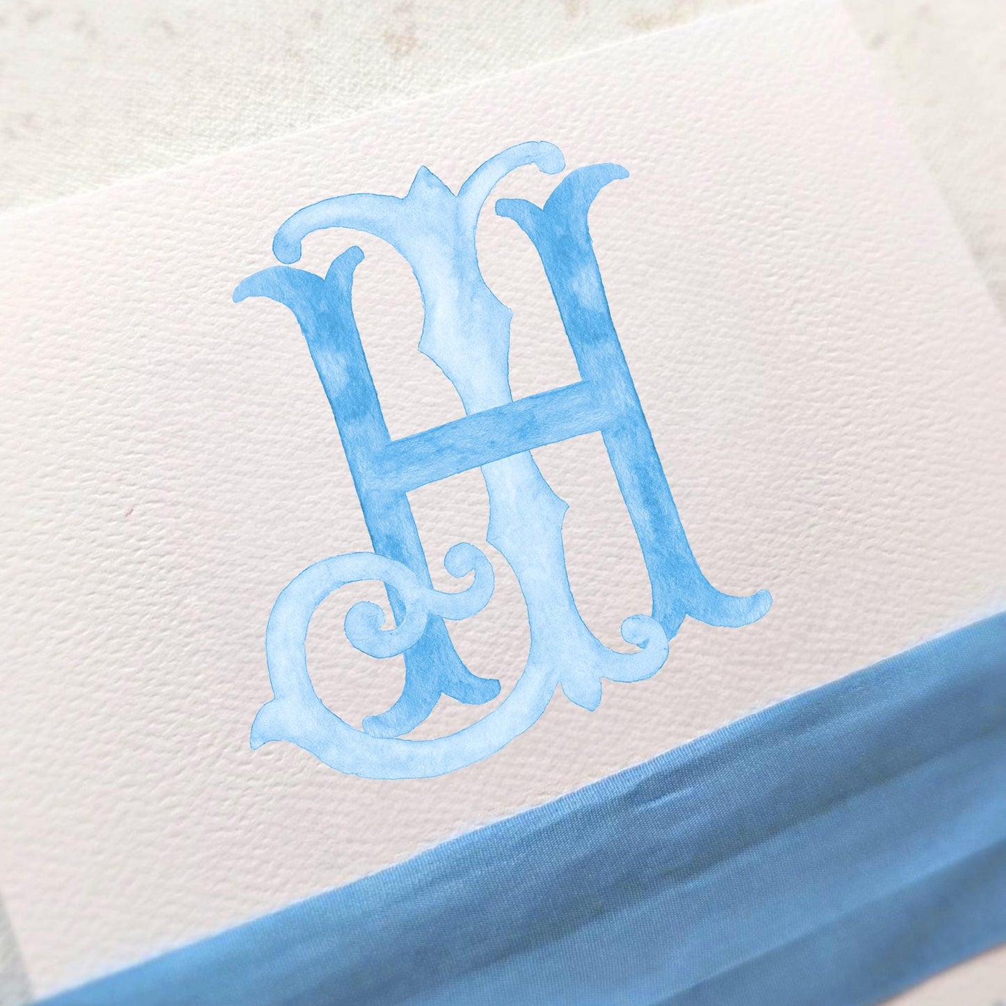 Watercolor Wedding Monogram – Classic HJ Monogram (Digital Download)