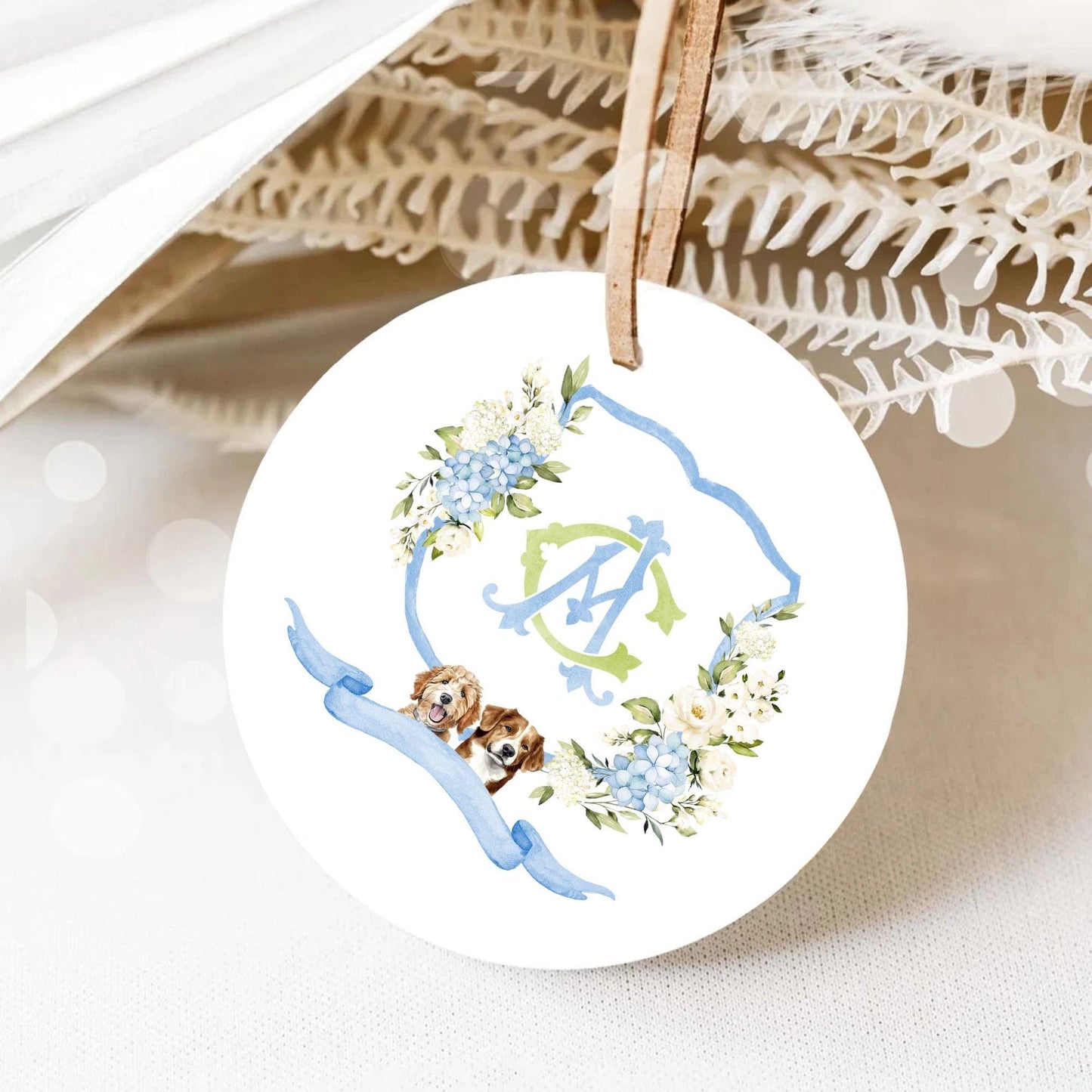 Hydrangea Flower Wedding Crest - Monogram Crest - Hydrangea Floral Luxury Watercolor Wedding Crest - Romantic Wedding Crest- Boho Hydrangea