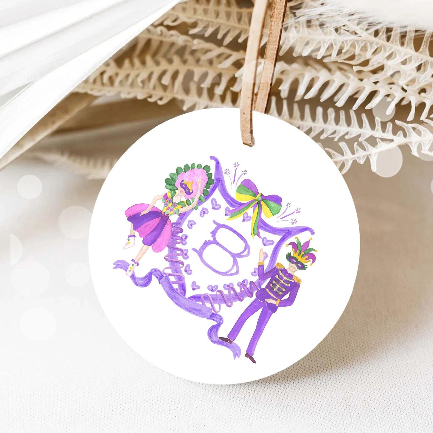 Mardi Gras New Orleans Crest Watercolor Wedding Crest - Monogram Crest - Mardi Gras Watercolor Wedding Crest Romantic Wedding Crest
