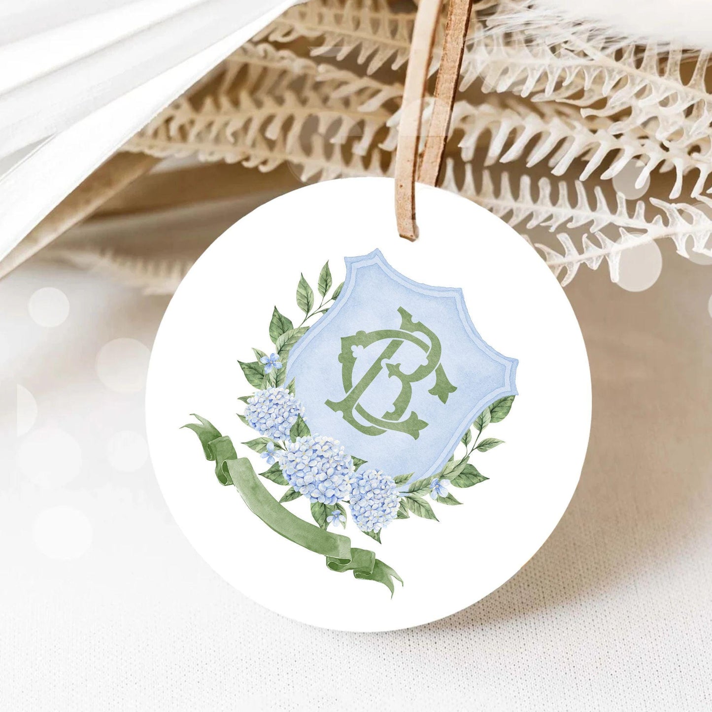 Hydrangea Flower Wedding Crest - Monogram Crest - Hydrangea Floral Luxury Watercolor Wedding Crest - Romantic Wedding Crest- Boho Hydrangea
