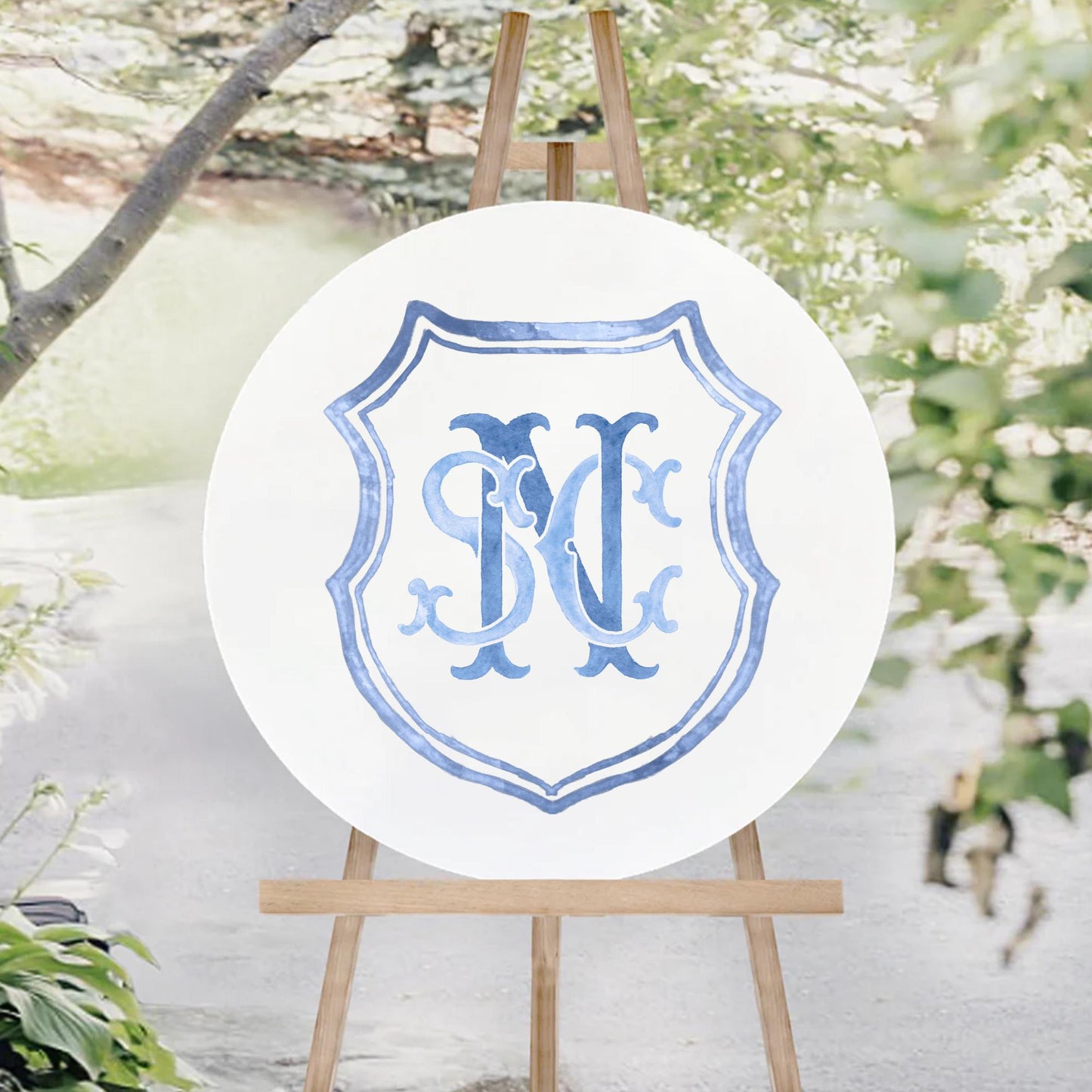 Custom Three Monogram Initial Letters, Three Monogram for Crest Design, Wedding Monogram, Wedding Logo, Custom Watercolor Wedding Crest