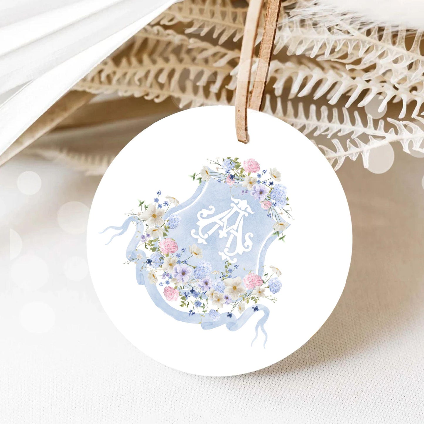Wildflowers Bright Floral Colorful Watercolor Wedding Crest - Monogram Crest - Wildflowers Olivia Garden Flower Watercolor Wedding Crest