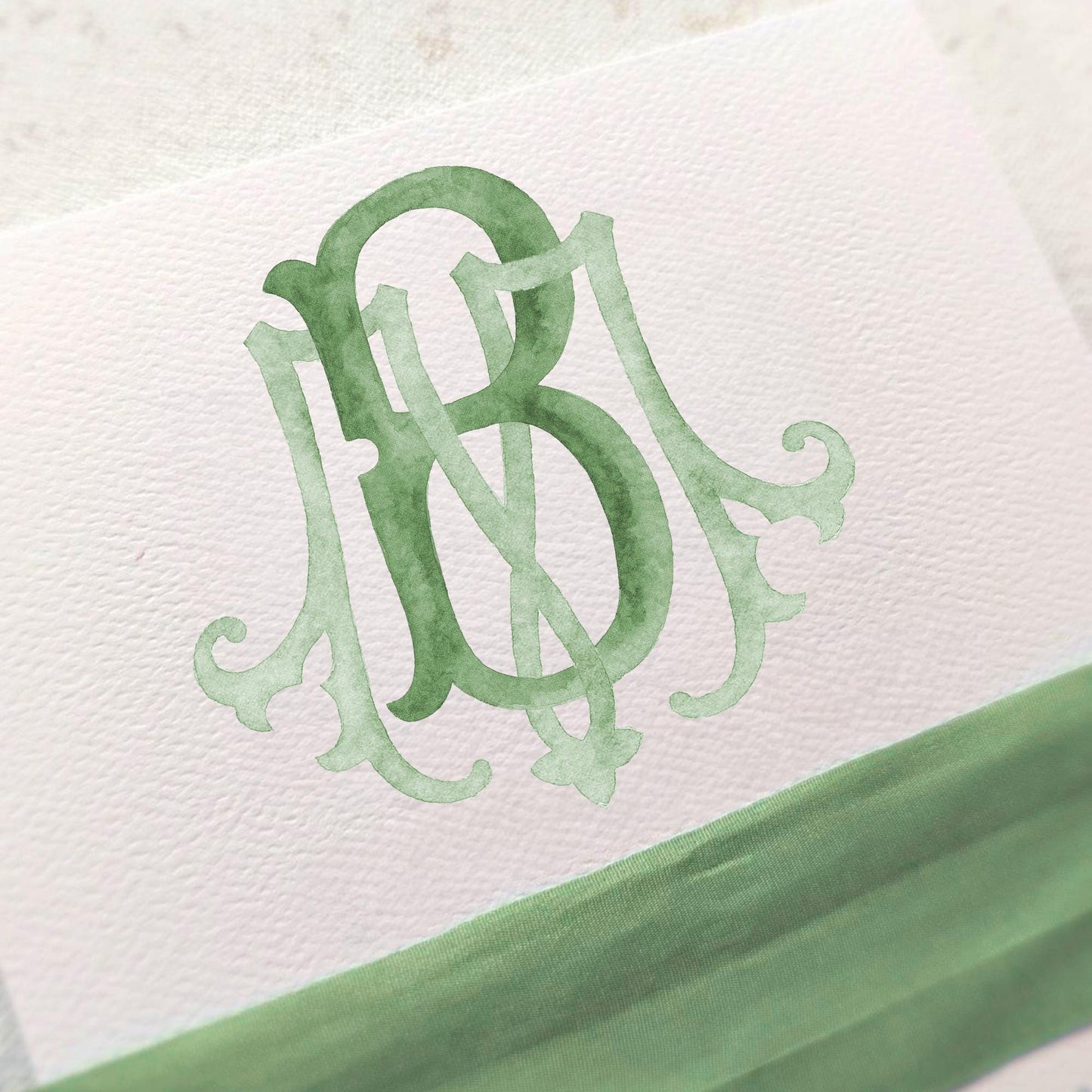 Watercolor Wedding Monogram – Classic MB Letter Crest (Digital Download)