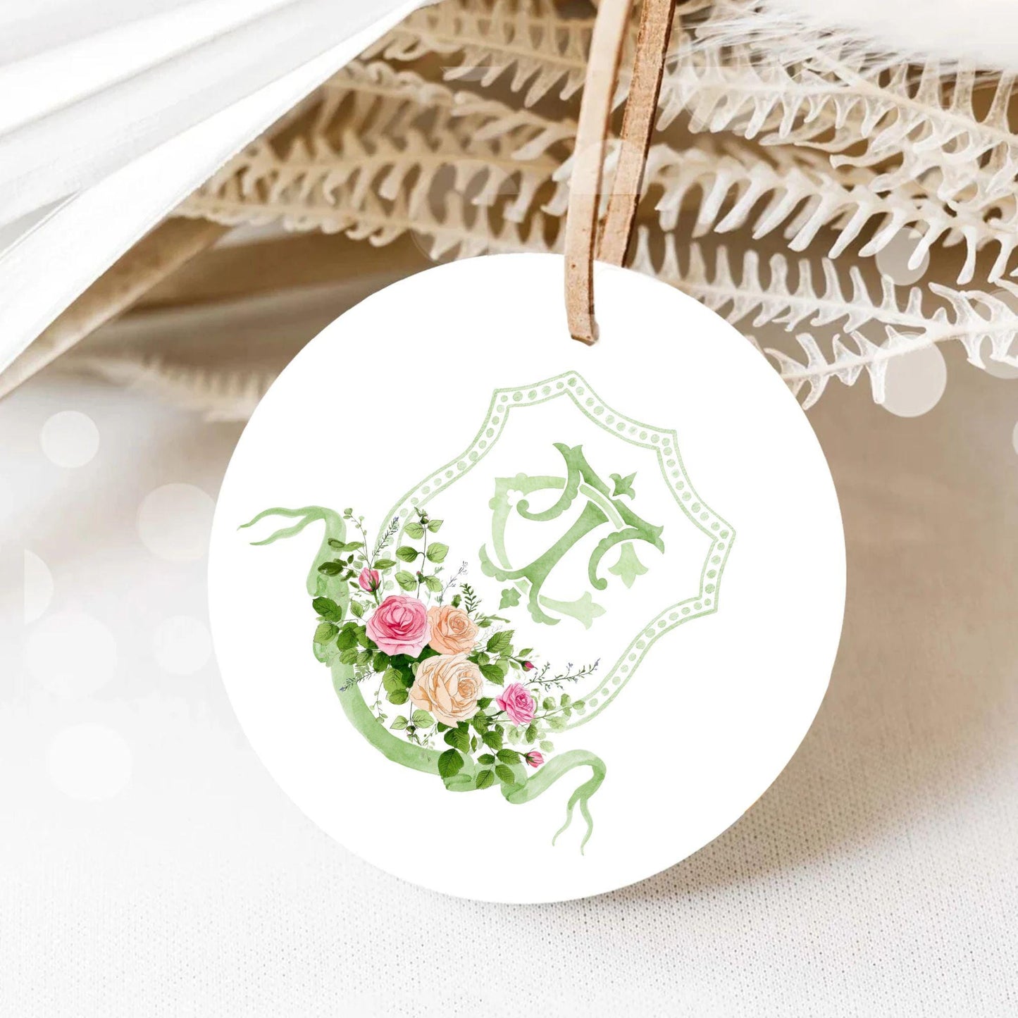 Blush Roses Soft Petals Flower Wedding Crest - Monogram Crest - Watercolor Rose Floral Watercolor Wedding Crest - Romantic Wedding Crest