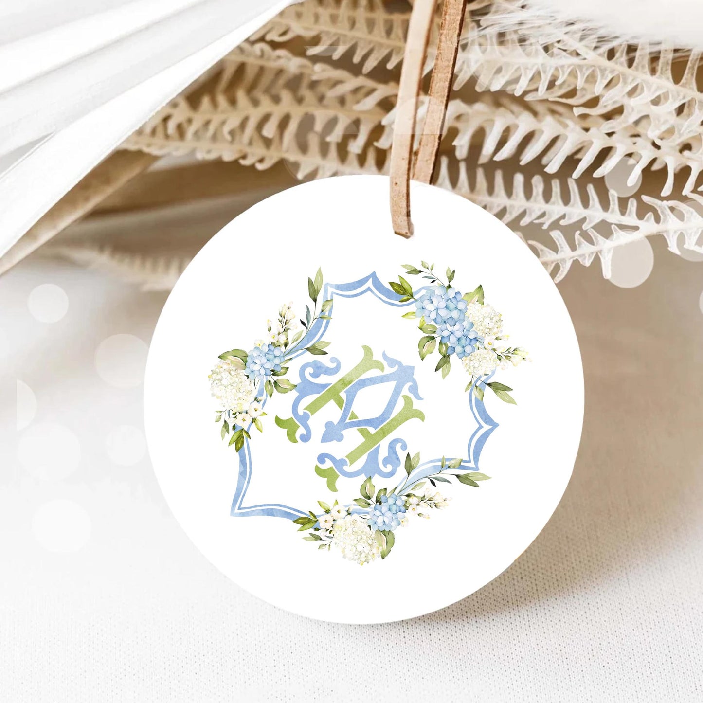 Hydrangea Flower Wedding Crest - Monogram Crest - Hydrangea Floral Luxury Watercolor Wedding Crest - Romantic Wedding Crest- Boho Hydrangea