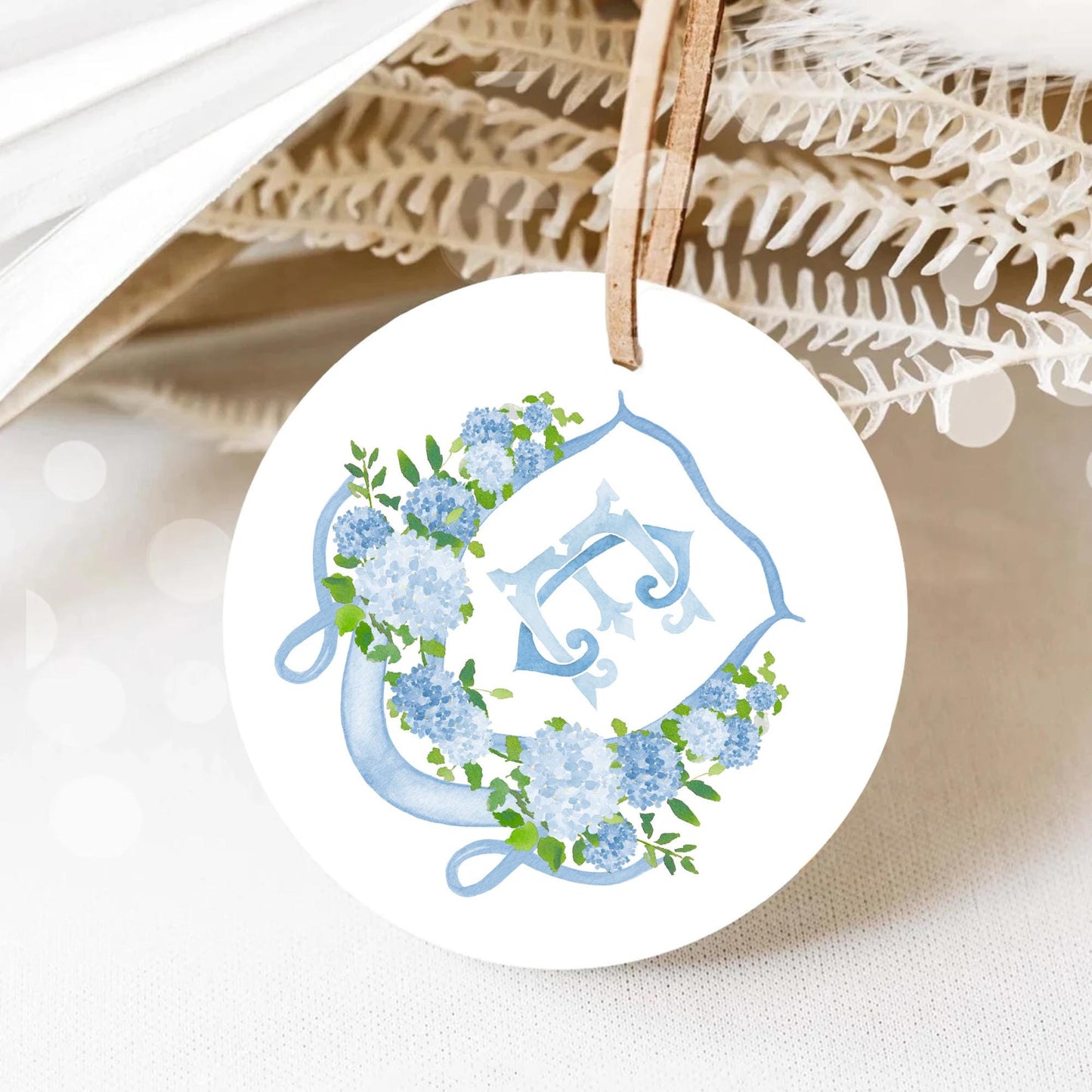 Hydrangea Flower Wedding Crest - Monogram Crest - Hydrangea Floral Luxury Watercolor Wedding Crest - Romantic Wedding Crest- Boho Hydrangea
