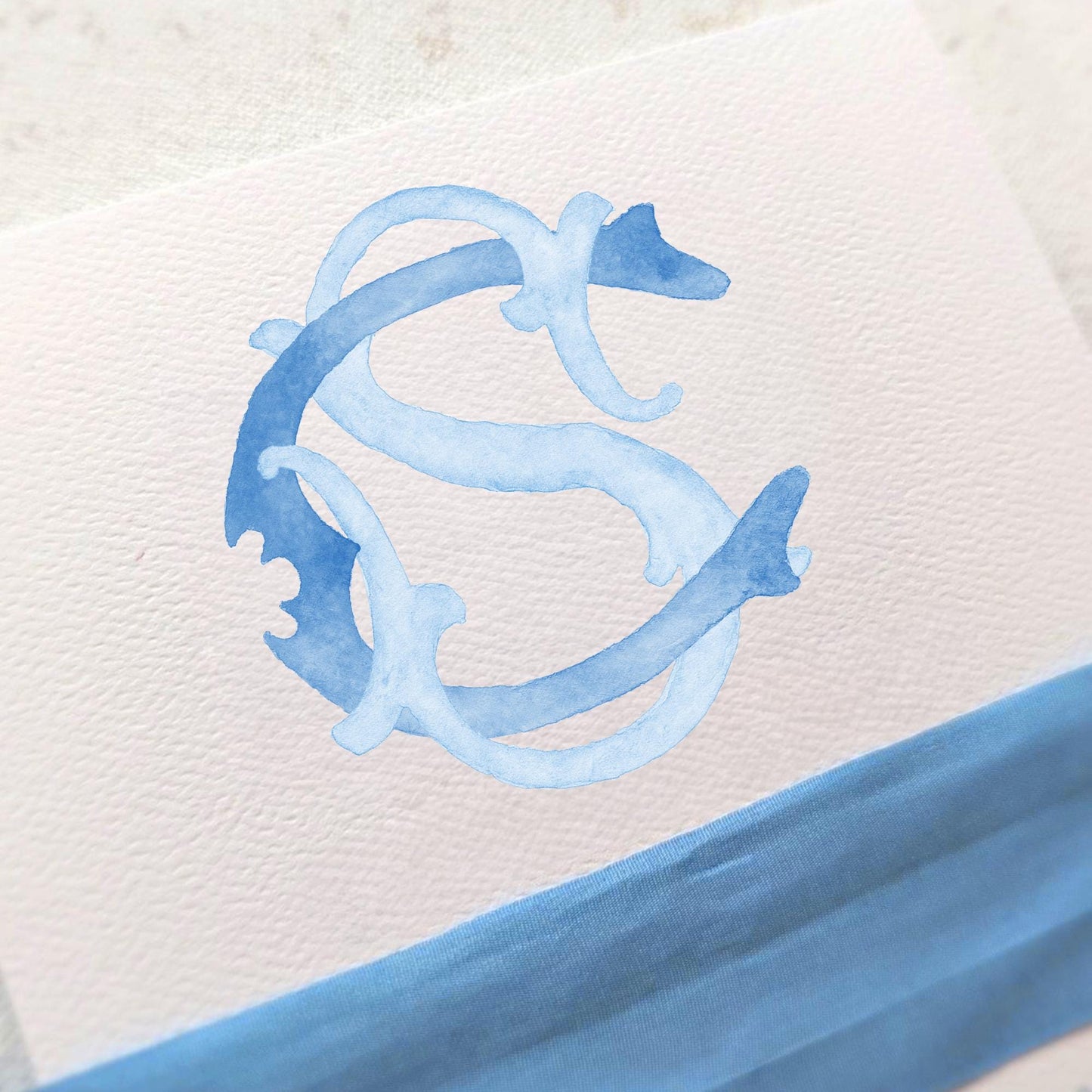 Watercolor Wedding Monogram CS - Classic Letter (Digital Download)
