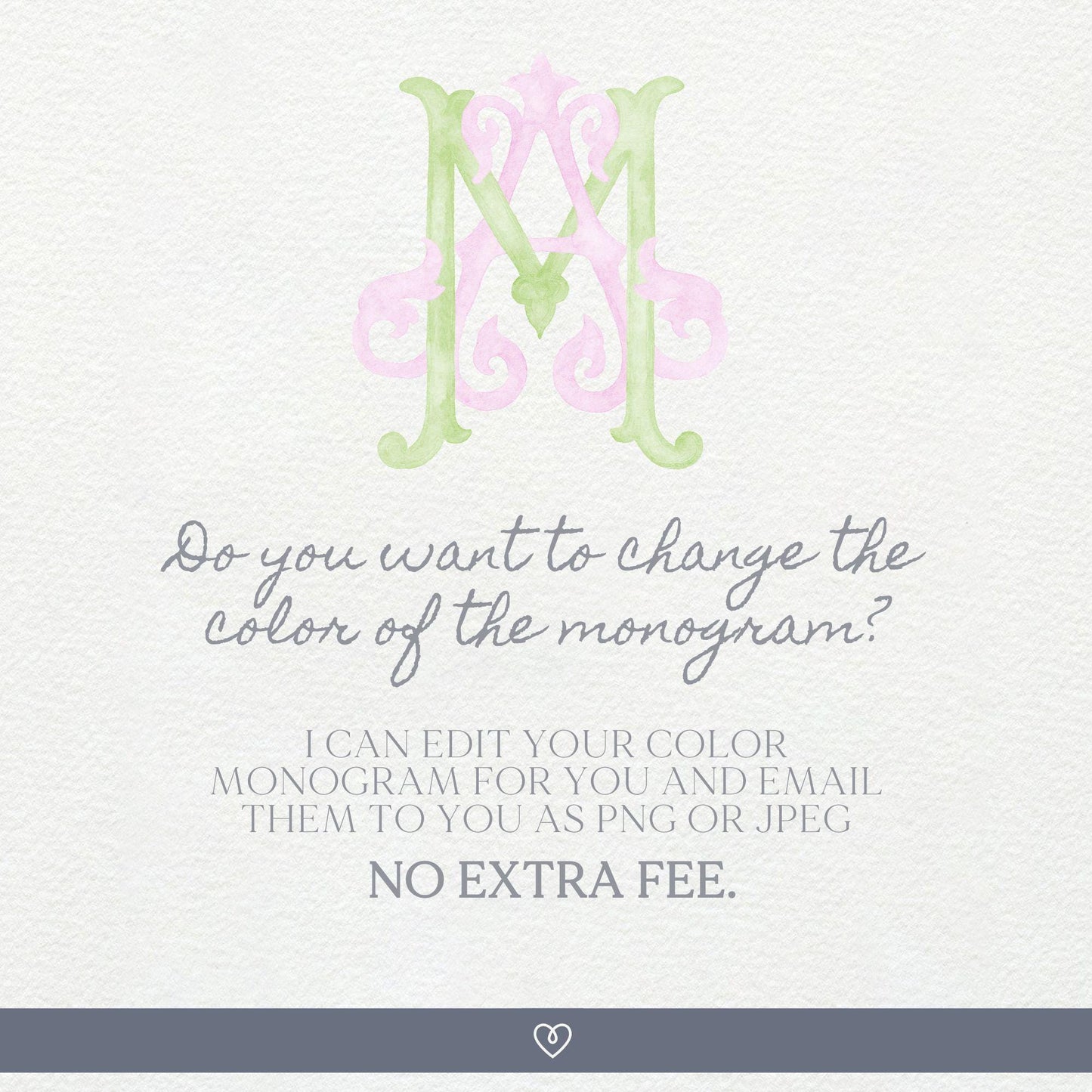 Watercolor Wedding Monogram AM – Classic Letter Crest (Digital Download)