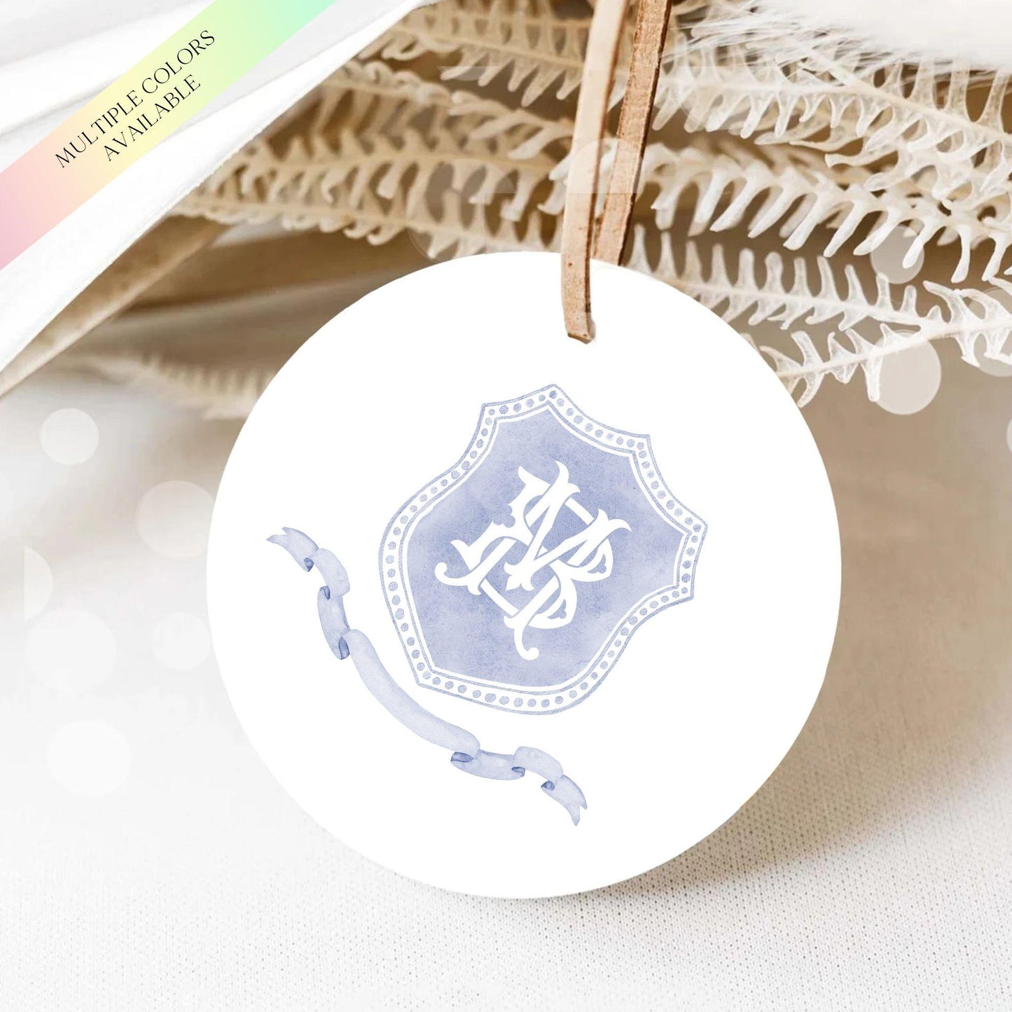 Watercolor Blue Wedding Crest - Monogram Crest - Watercolor Luxury Watercolor Wedding Crest - Romantic Wedding Crest