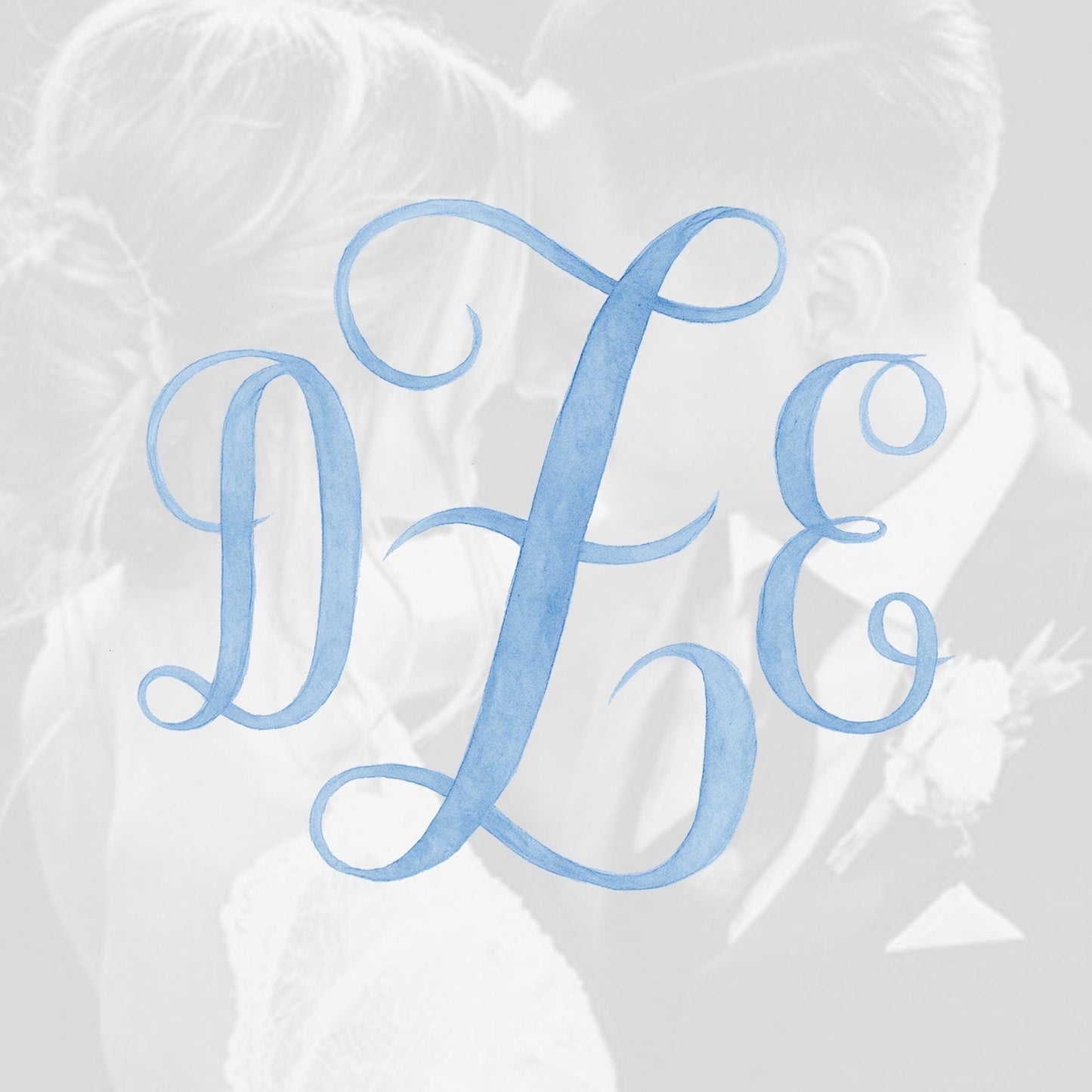 Custom Three Monogram Initial Letters, Three Monogram for Crest Design, Wedding Monogram, Wedding Logo, Custom Watercolor Wedding Crest