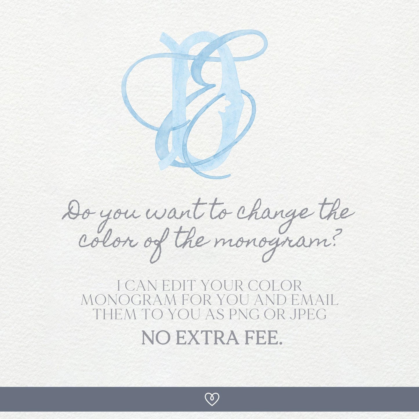 Watercolor Wedding Monogram ED – Classic Letter Design (Digital Download)