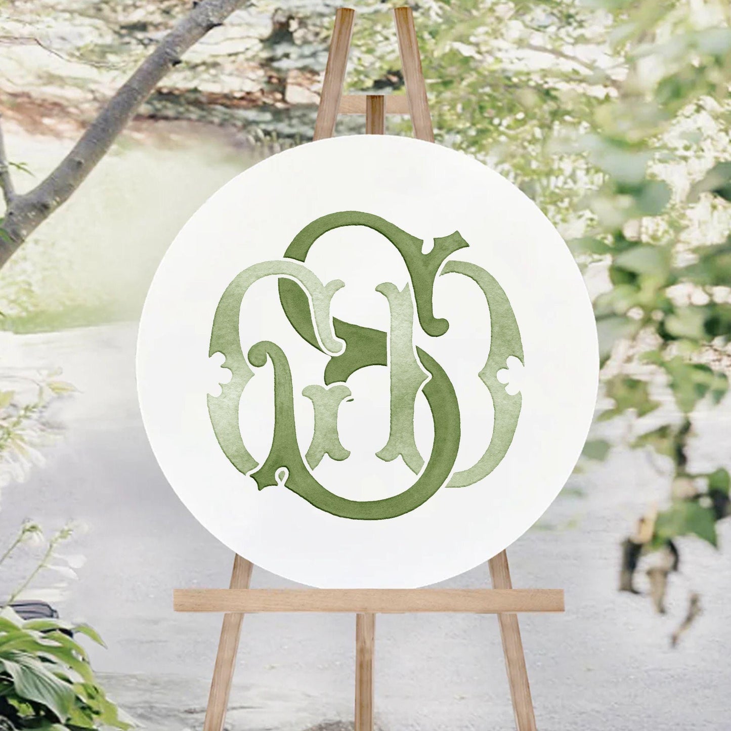 Custom Three Monogram Initial Letters, Three Monogram for Crest Design, Wedding Monogram, Wedding Logo, Custom Watercolor Wedding Crest