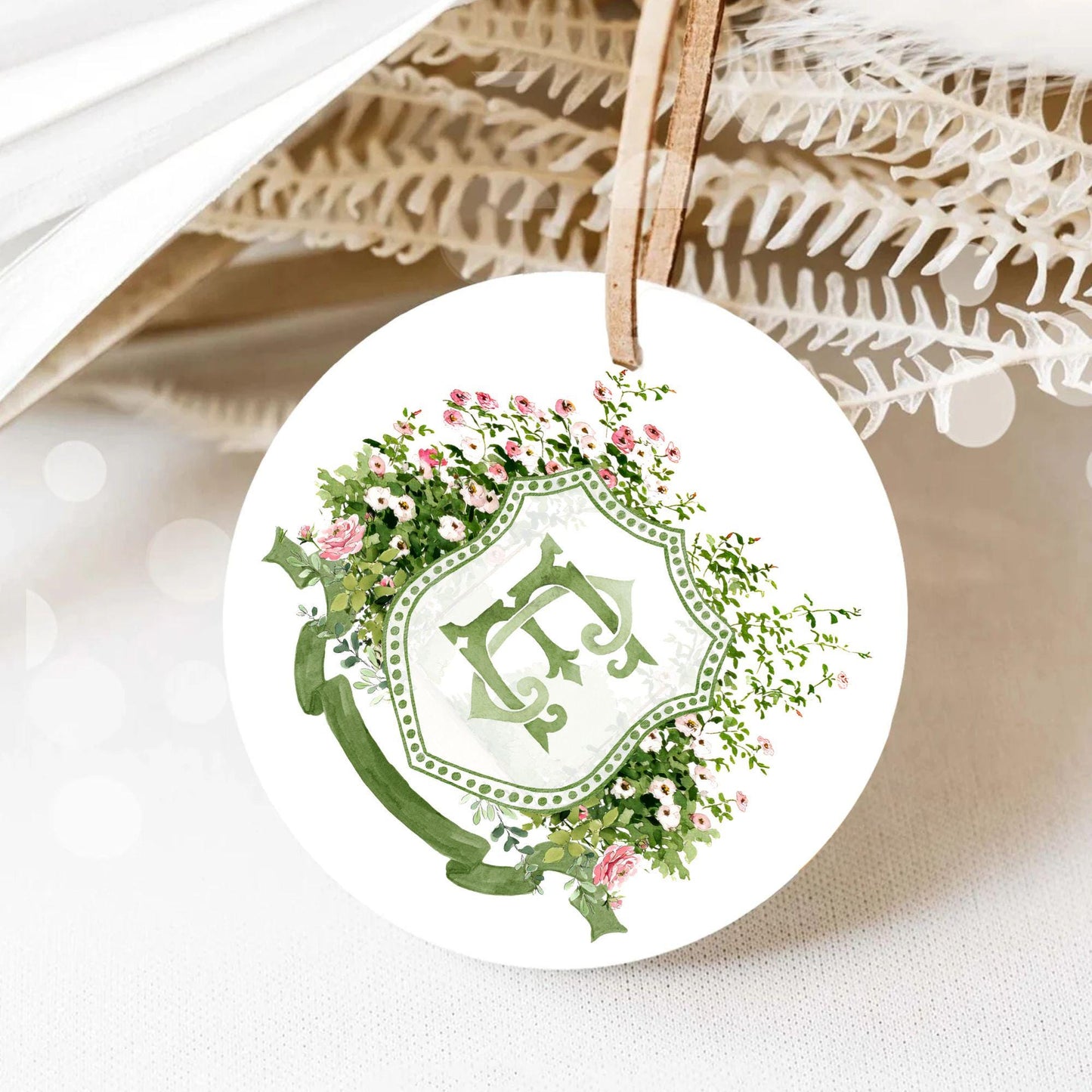 Blush Roses Soft Petals Flower Wedding Crest - Monogram Crest - Watercolor Rose Floral Watercolor Wedding Crest - Romantic Wedding Crest