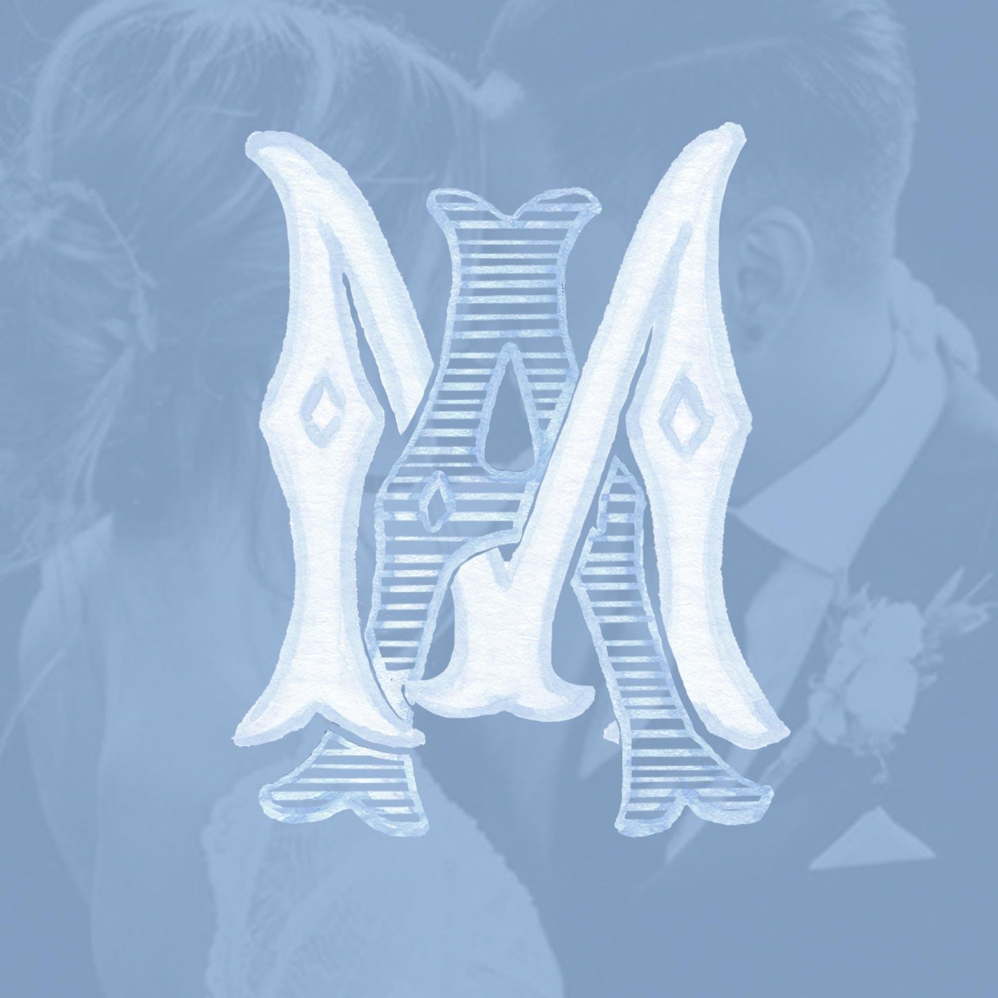 Custom Monogram Initial Letters, Monogram for Crest Design, Wedding Monogram, Wedding Logo, Custom Watercolor Wedding Crest