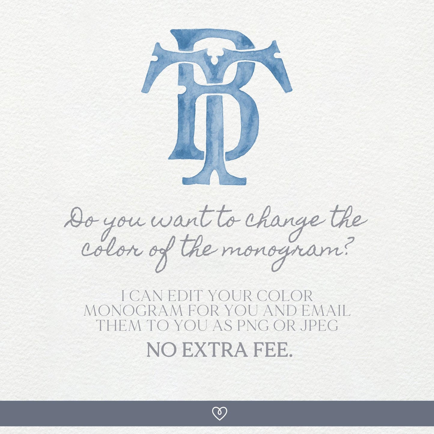 Watercolor Wedding Monogram – TB/BT Classic Design (Digital Download)