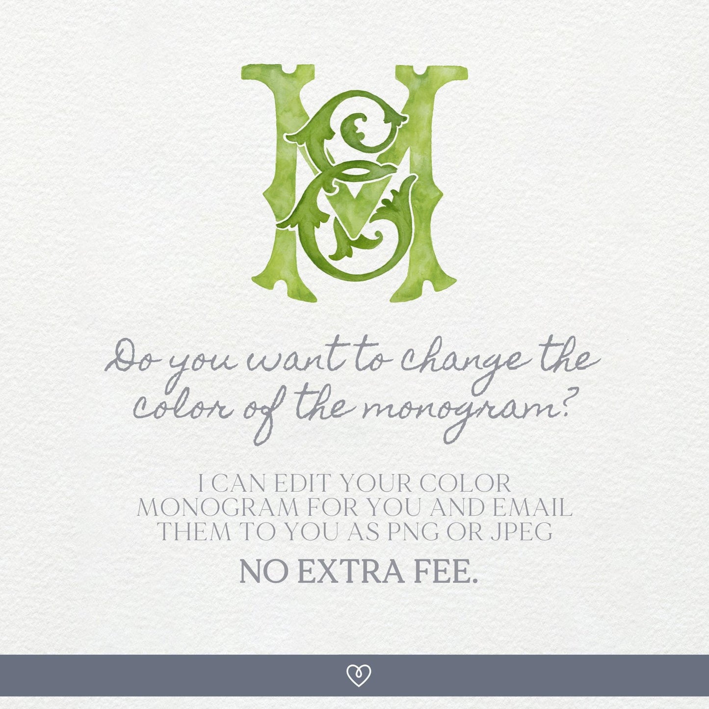 Watercolor Wedding Monogram – ME/EM Initial Crest (Digital Download)
