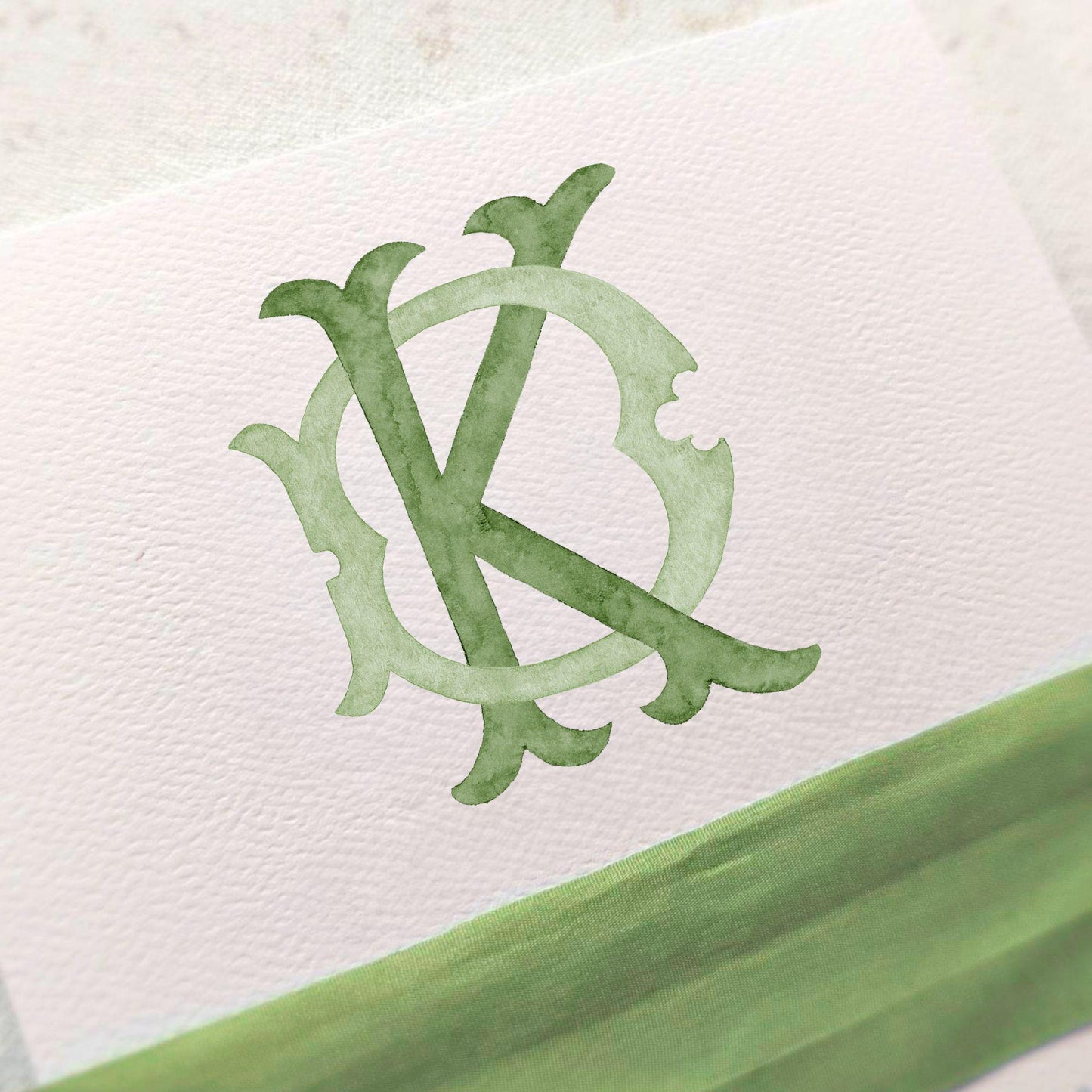 Watercolor Wedding Monogram KD - Classic 2 Letter Design (Digital Download)