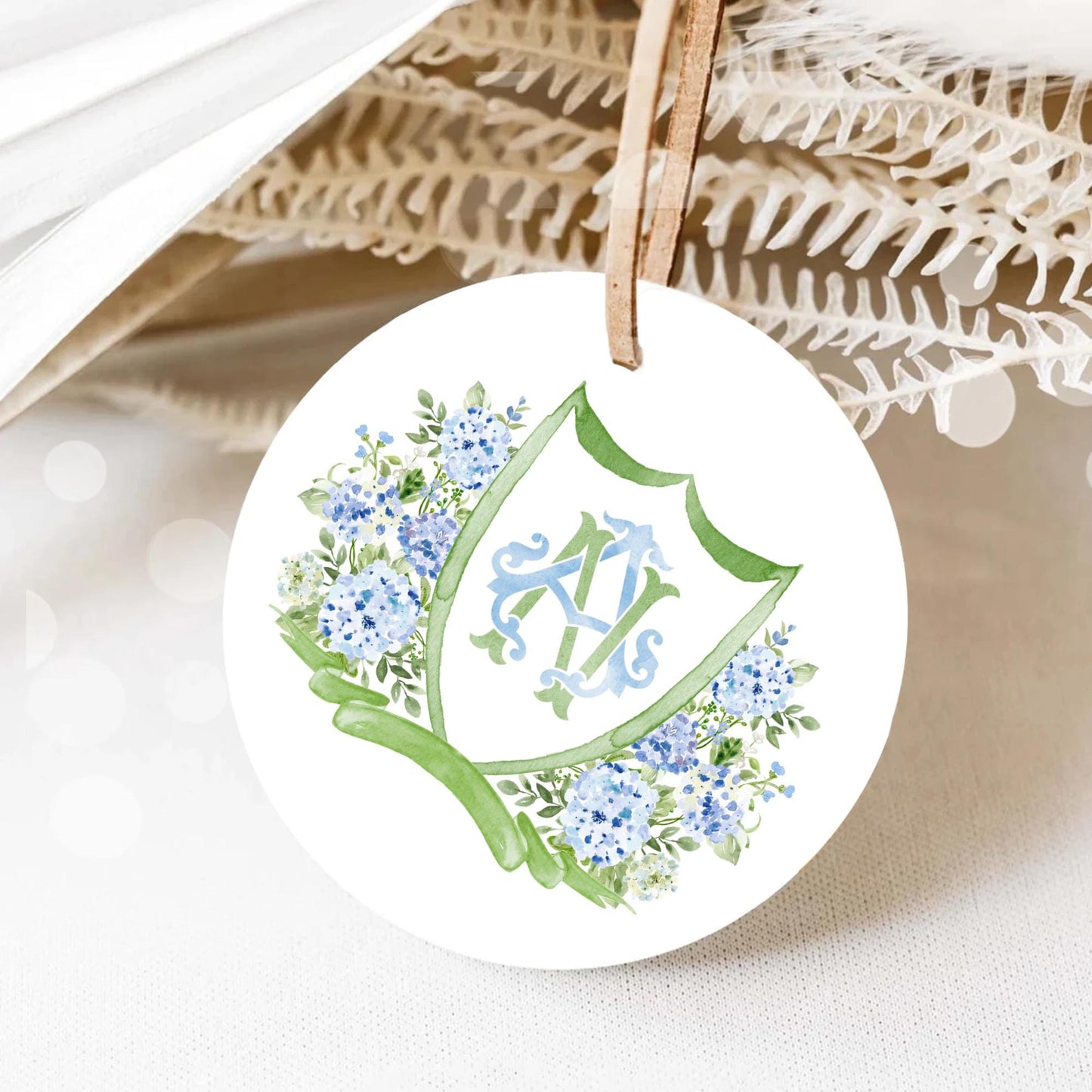Hydrangea Flower Wedding Crest - Monogram Crest - Hydrangea Floral Luxury Watercolor Wedding Crest - Romantic Wedding Crest- Boho Hydrangea