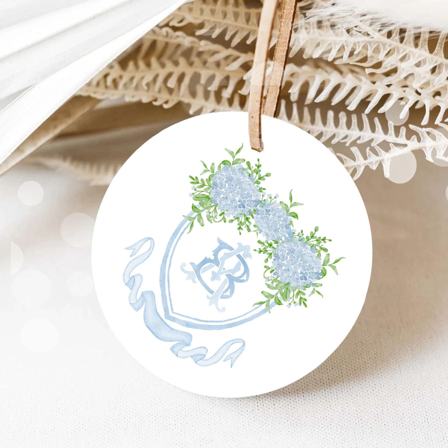 Hydrangea Flower Wedding Crest - Monogram Crest - Hydrangea Floral Luxury Watercolor Wedding Crest - Romantic Wedding Crest- Boho Hydrangea