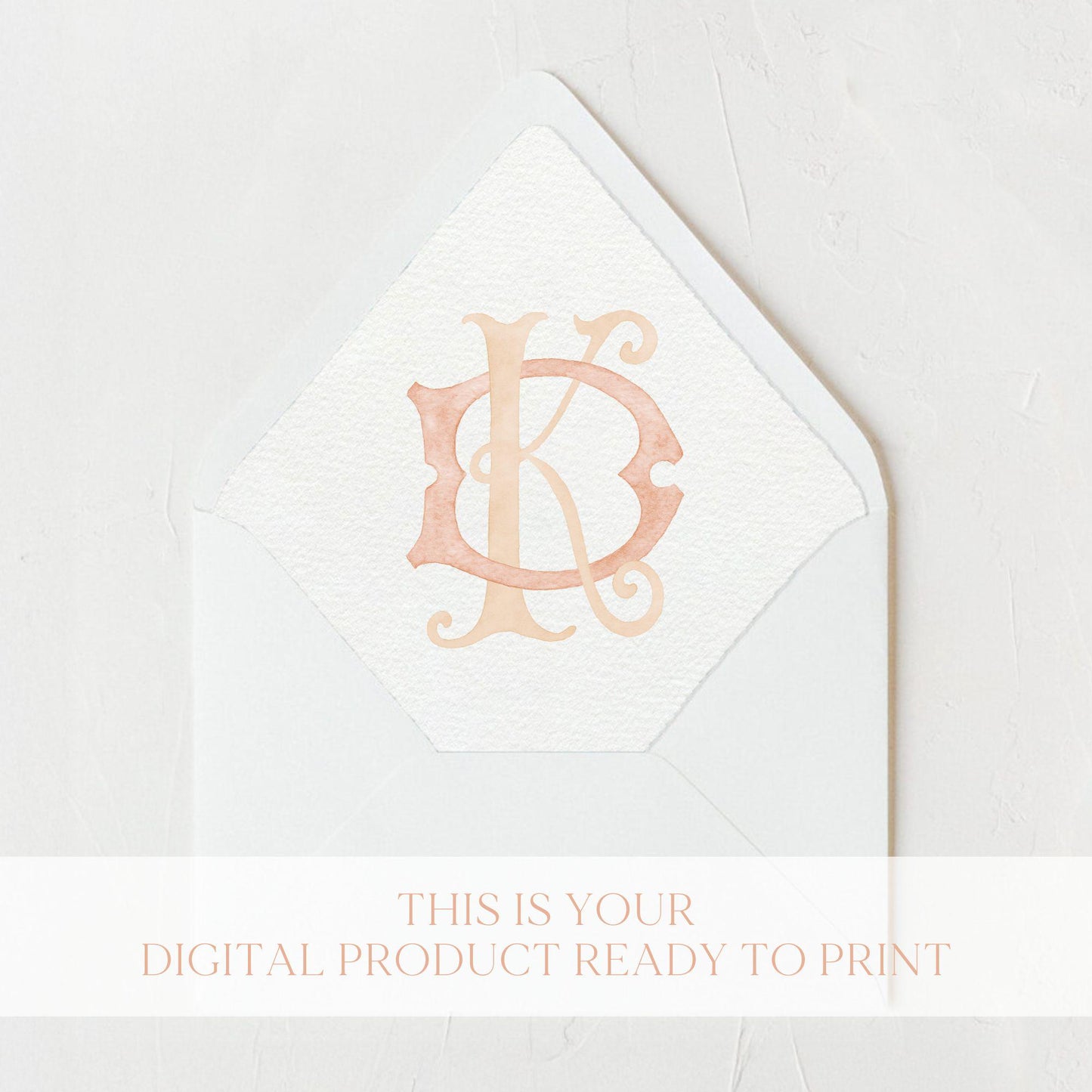 Watercolor Wedding Monogram DK – Classic Initials (Digital Download)