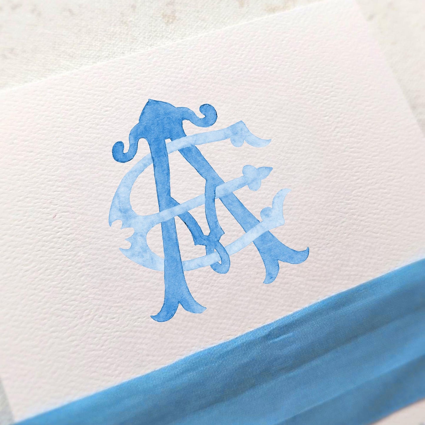 Watercolor Wedding Monogram AE – Classic Initial Crest (Digital Download)