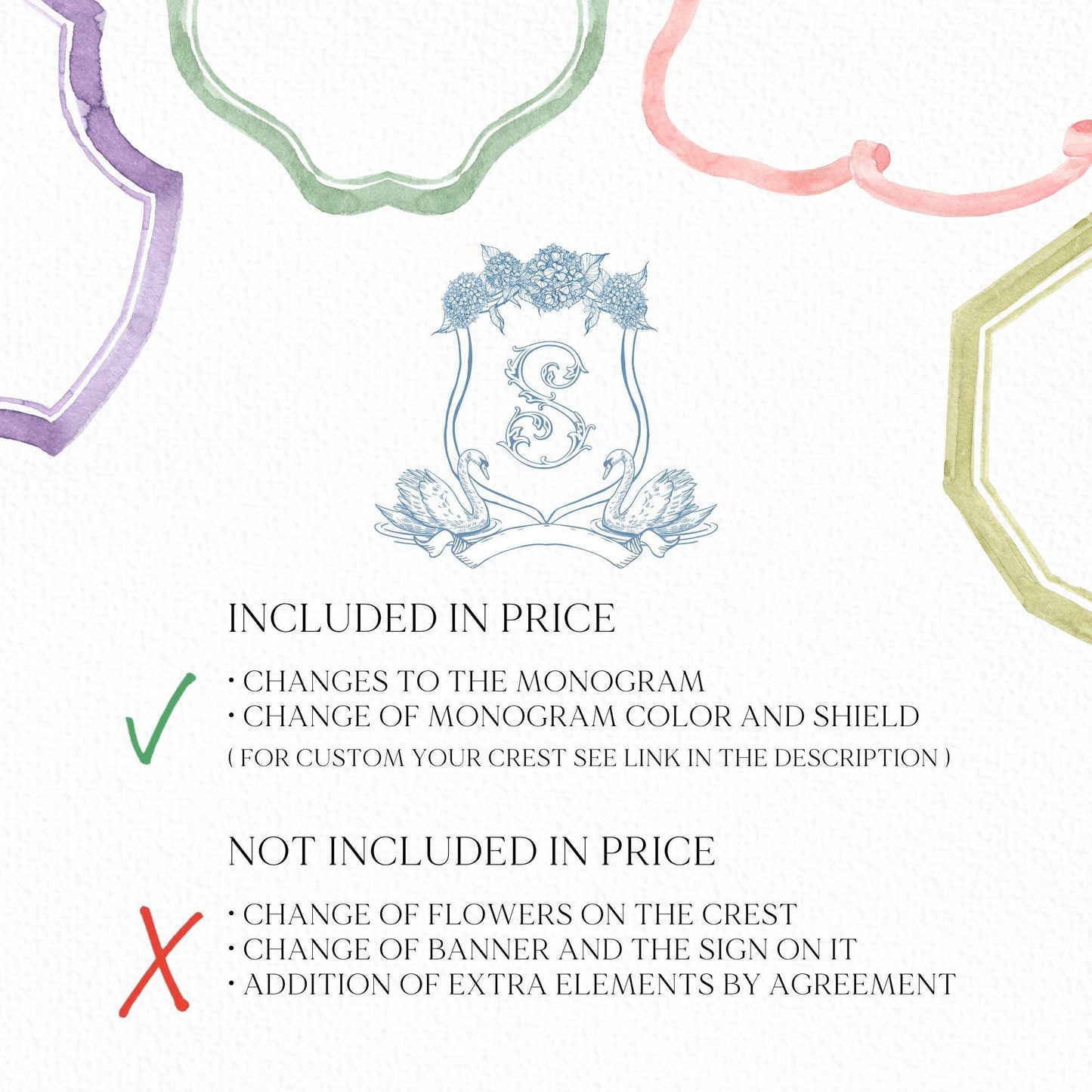 Vintage Hydrangea Flower Wedding Crest - Monogram Crest - Hydrangea Floral Luxury Line art Wedding Crest - Romantic Wedding Crest