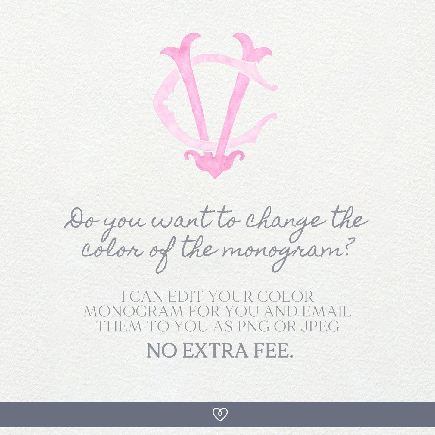 Watercolor Wedding Monogram VC CV - Classic (Digital Download)