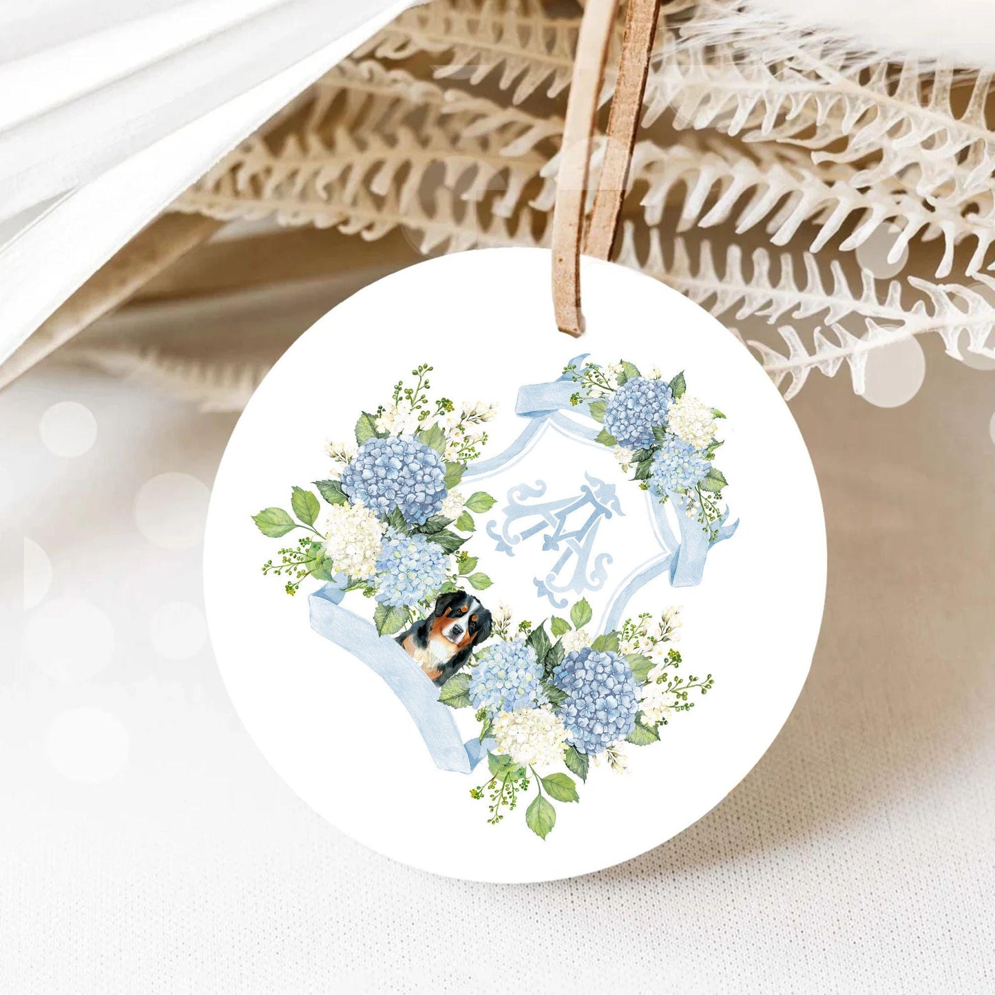 Hydrangea Flower Wedding Crest - Monogram Crest - Hydrangea Floral Luxury Watercolor Wedding Crest - Romantic Wedding Crest- Boho Hydrangea